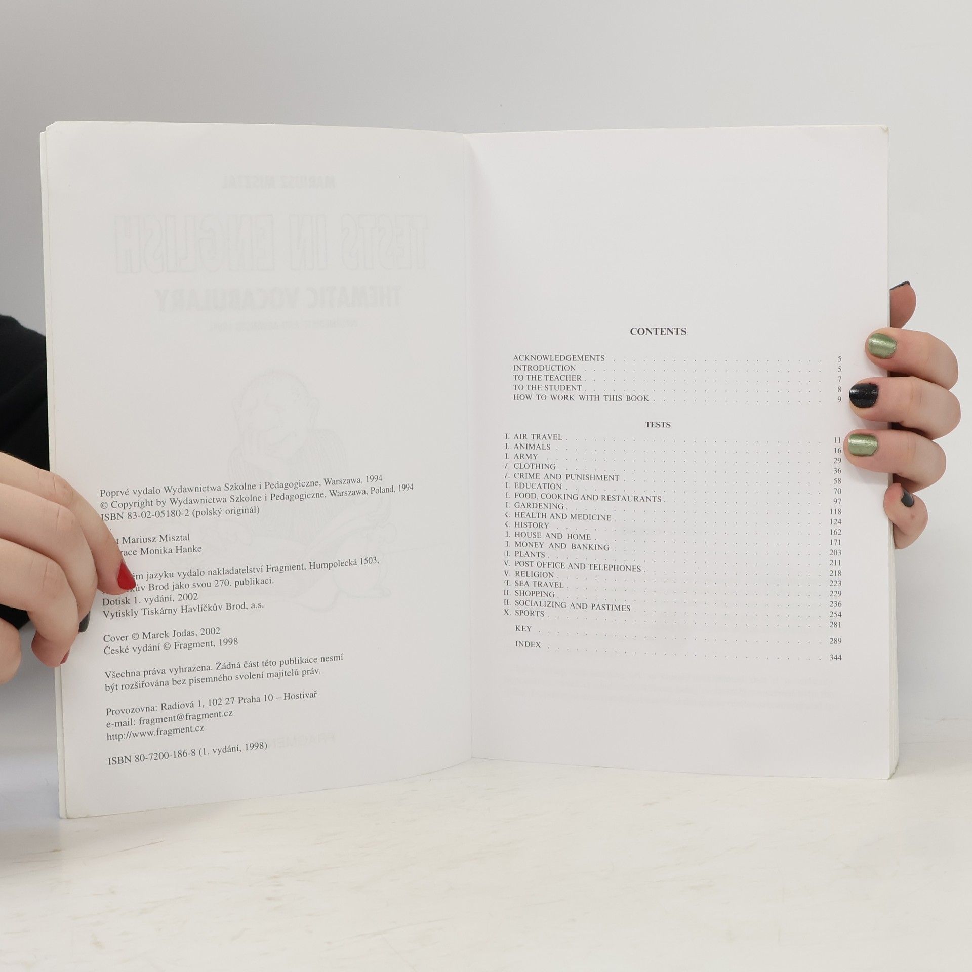 Mariusz Misztal Tests in English. Thematic Vocabulary. Tematická slovní zásoba