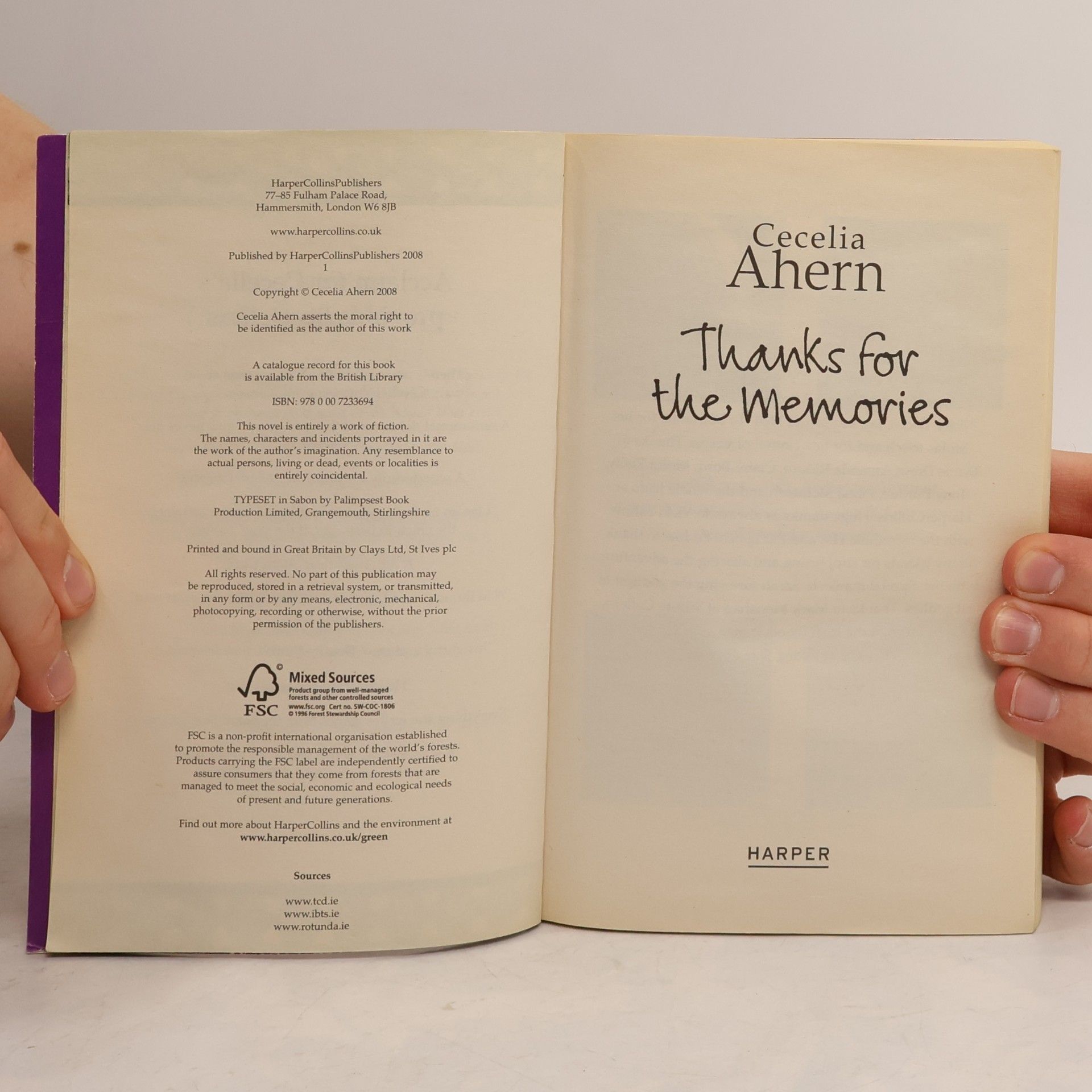 Cecelia Ahern Thanks for the Memories