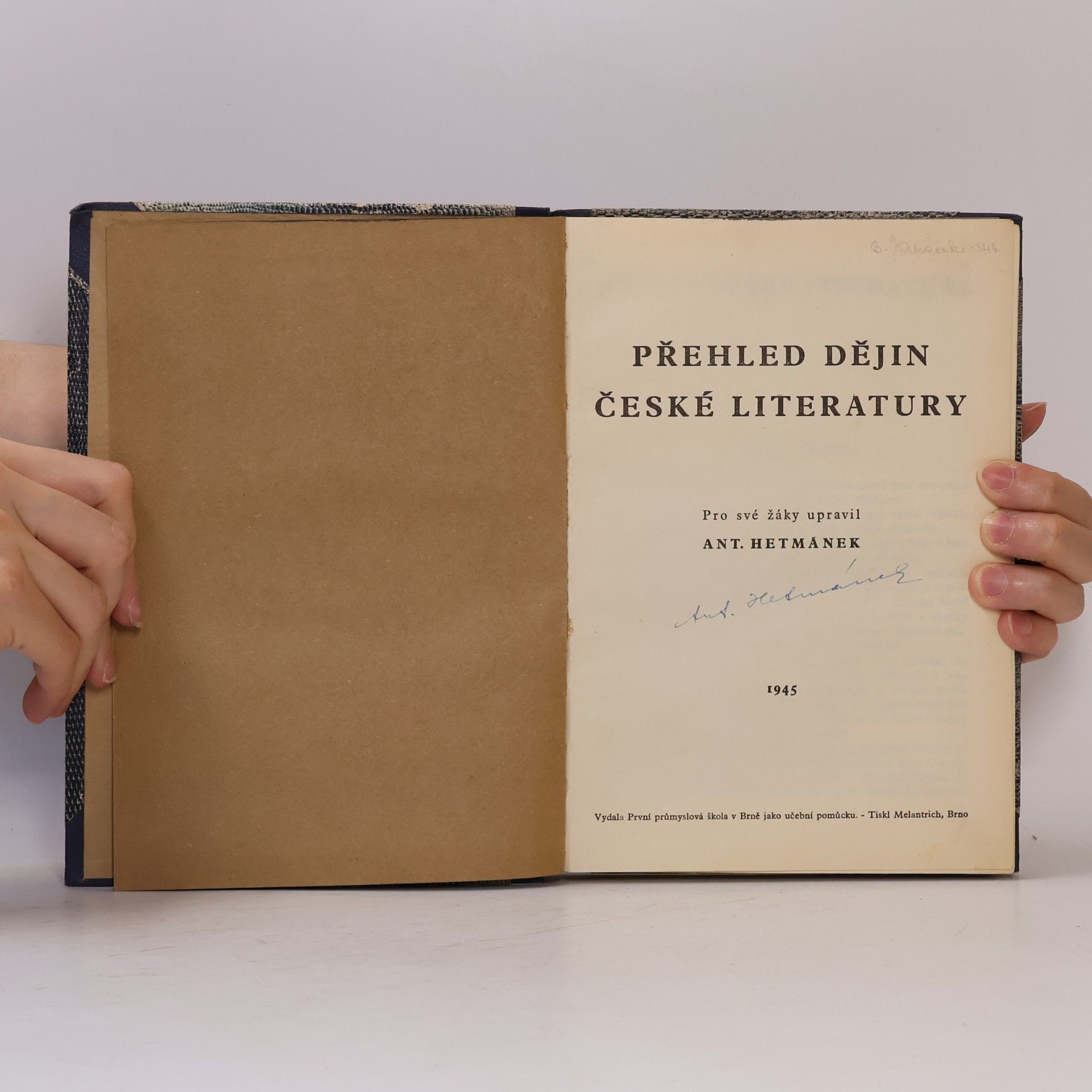 Antonín Hetmánek Přehled dějin české literatury