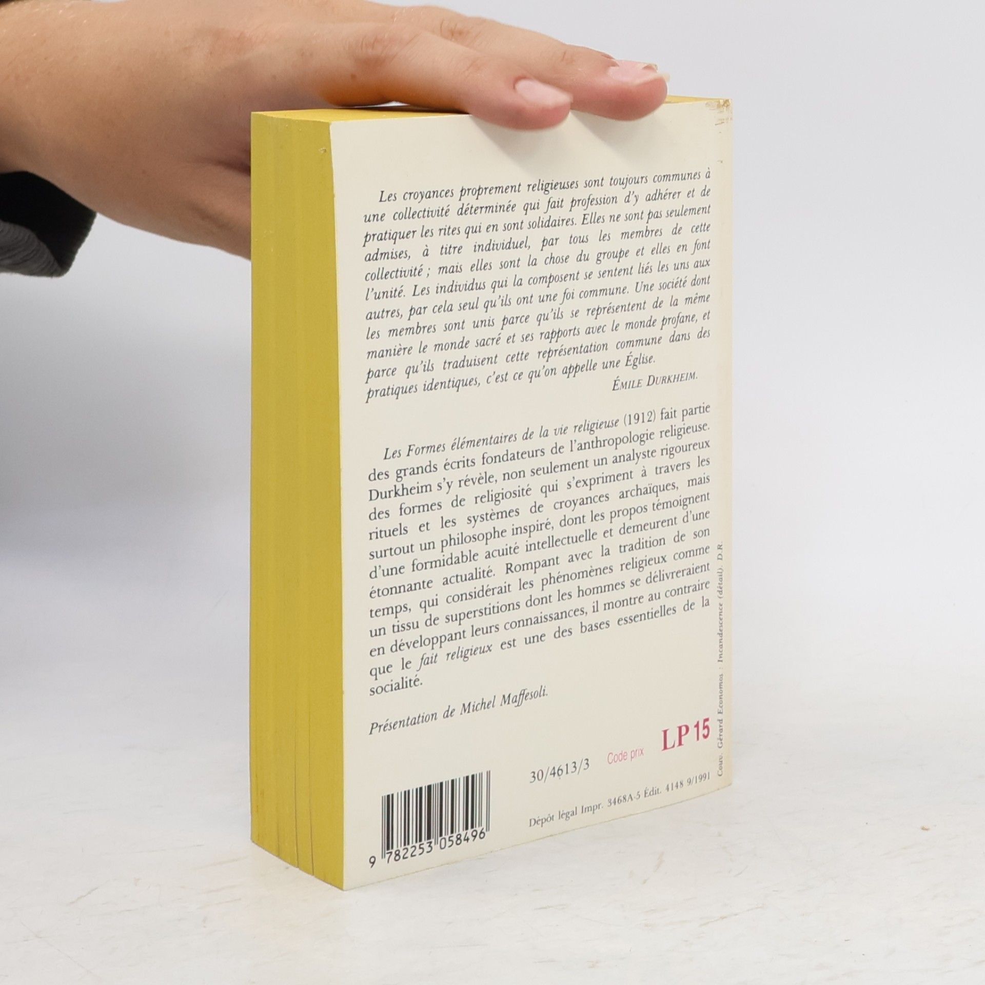 Émile Durkheim Livre de Poche: Les formes élémentaires de la vie religieuse