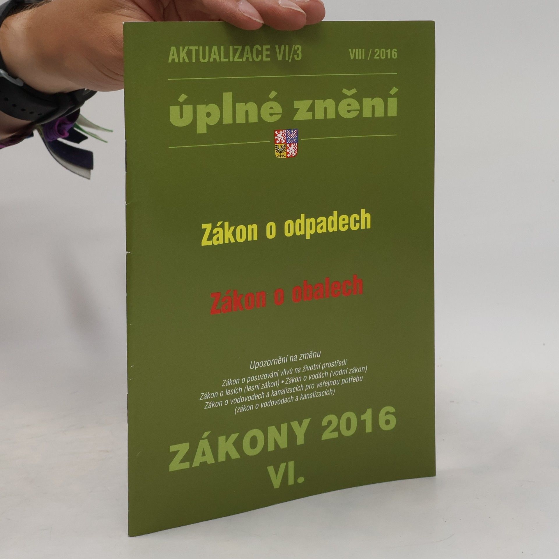 Auteurscollectief Zákony 2016 VI. Zákon o odpadech.
