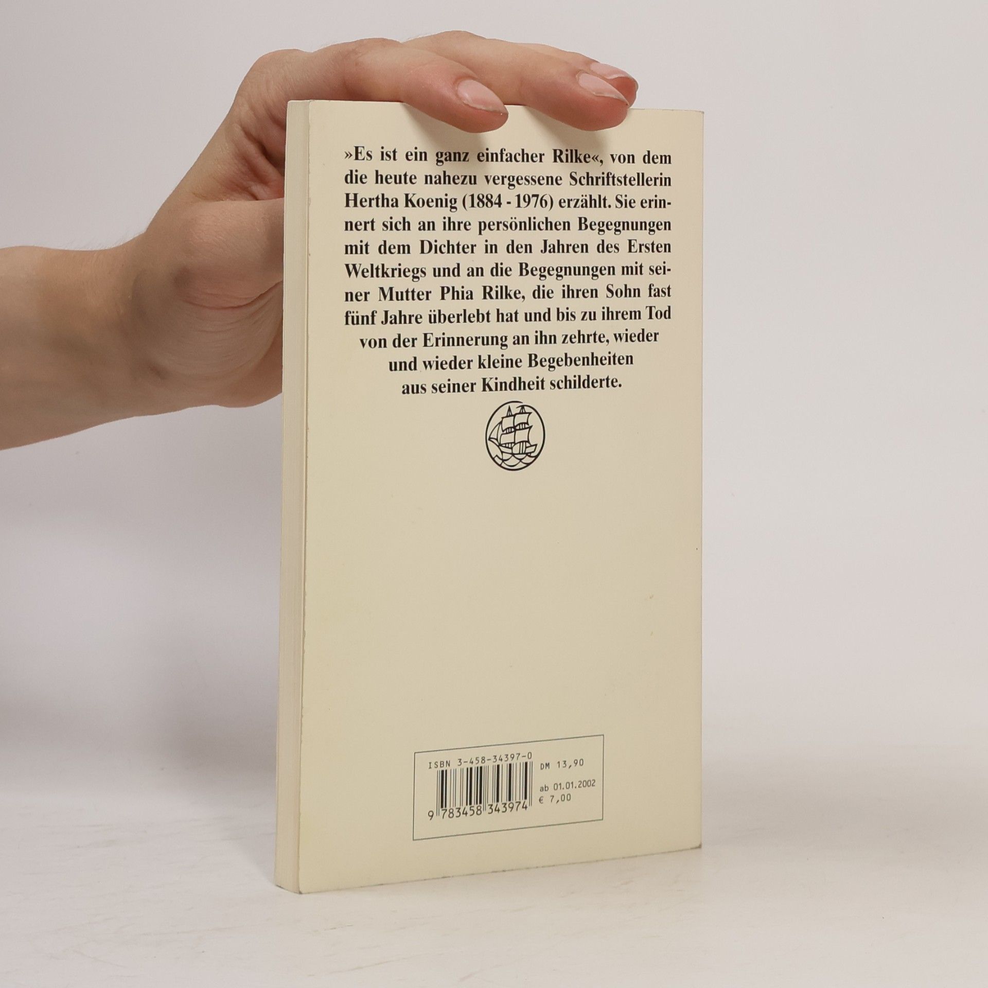 Hertha Koenig Insel Taschenbuch - 2697: Erinnerungen an Rainer Maria Rilke