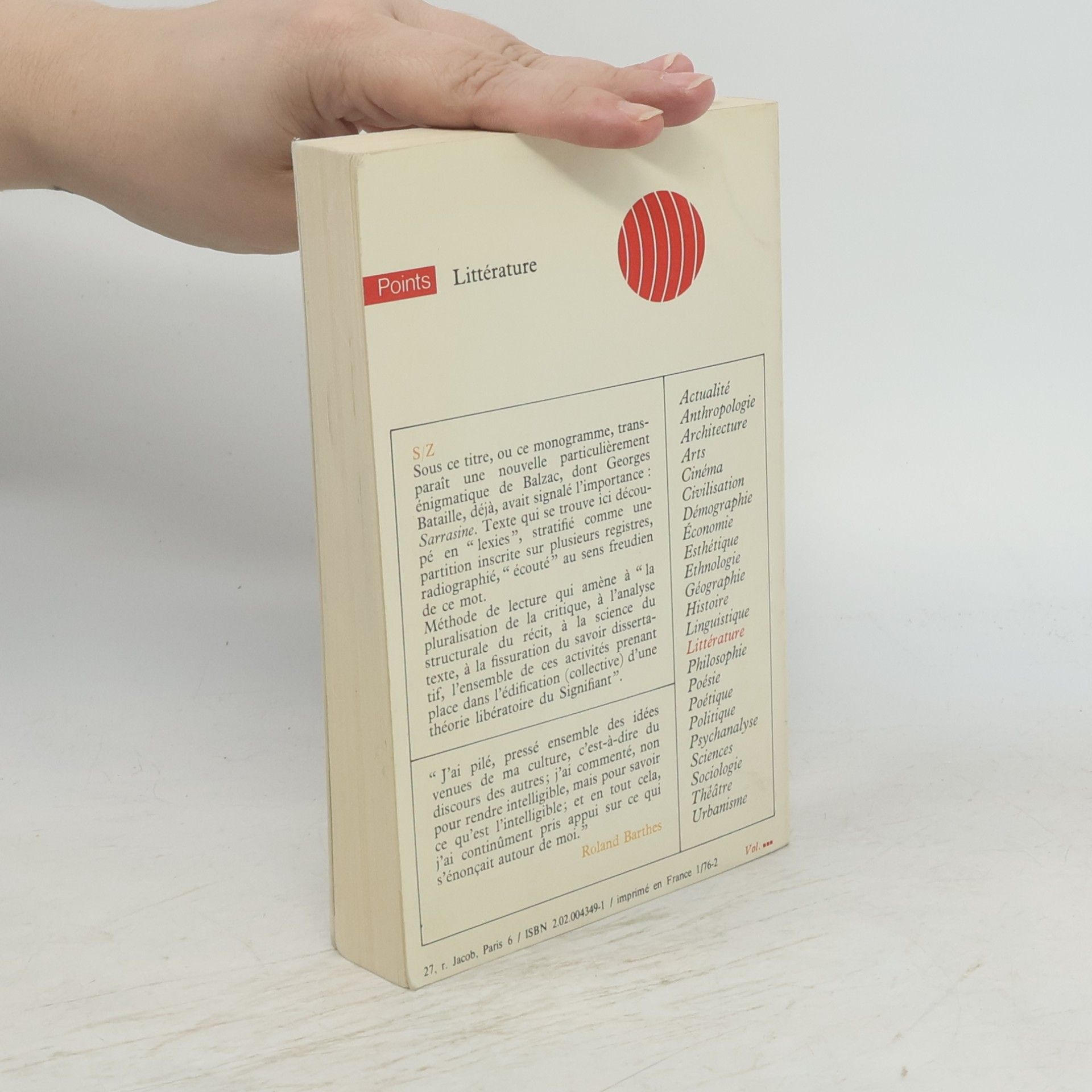 Roland Barthes S/Z