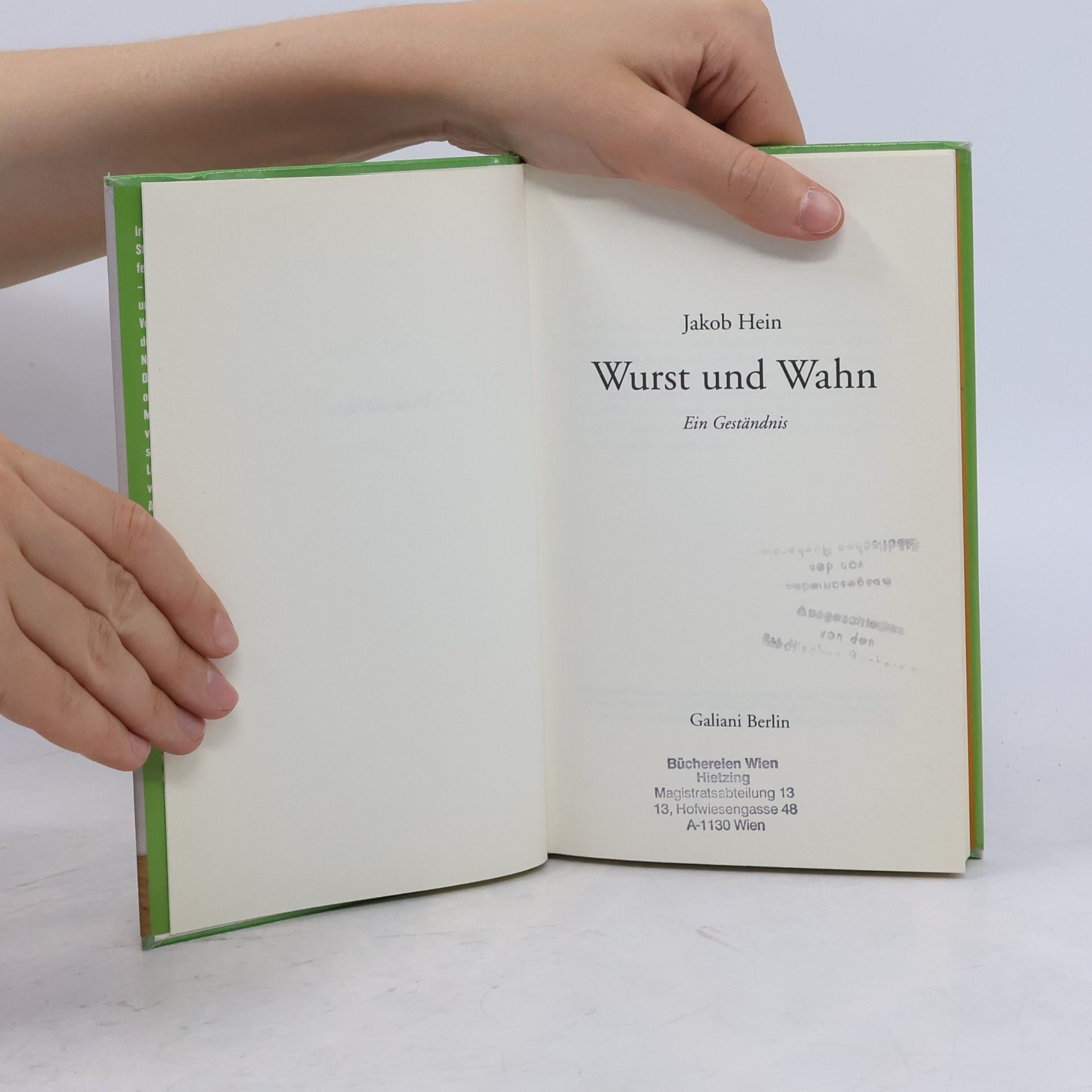 Jakob Hein Wurst und Wahn