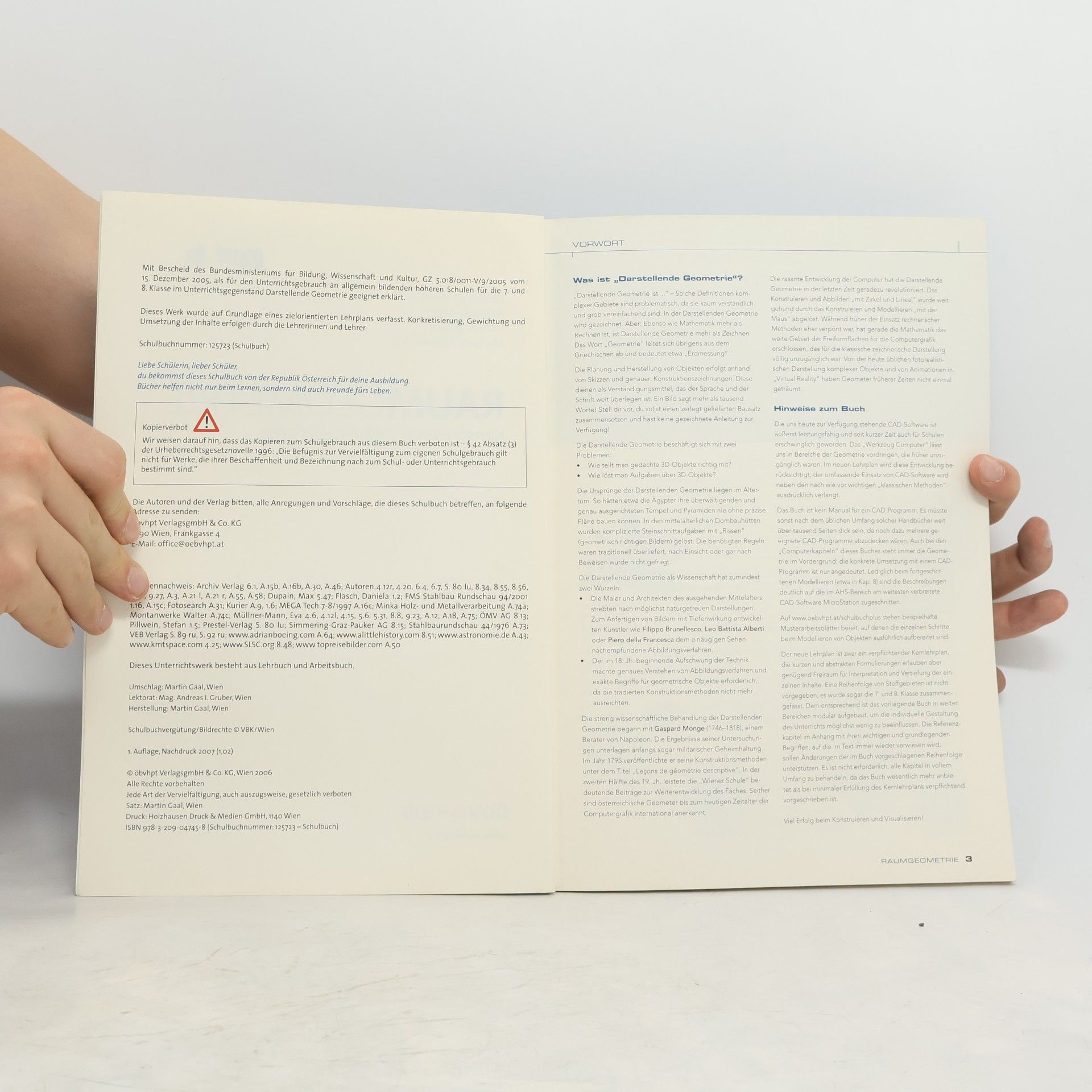 Dr. Gerhard Pillwein Raumgeometrie : Konstruieren und Visualisieren