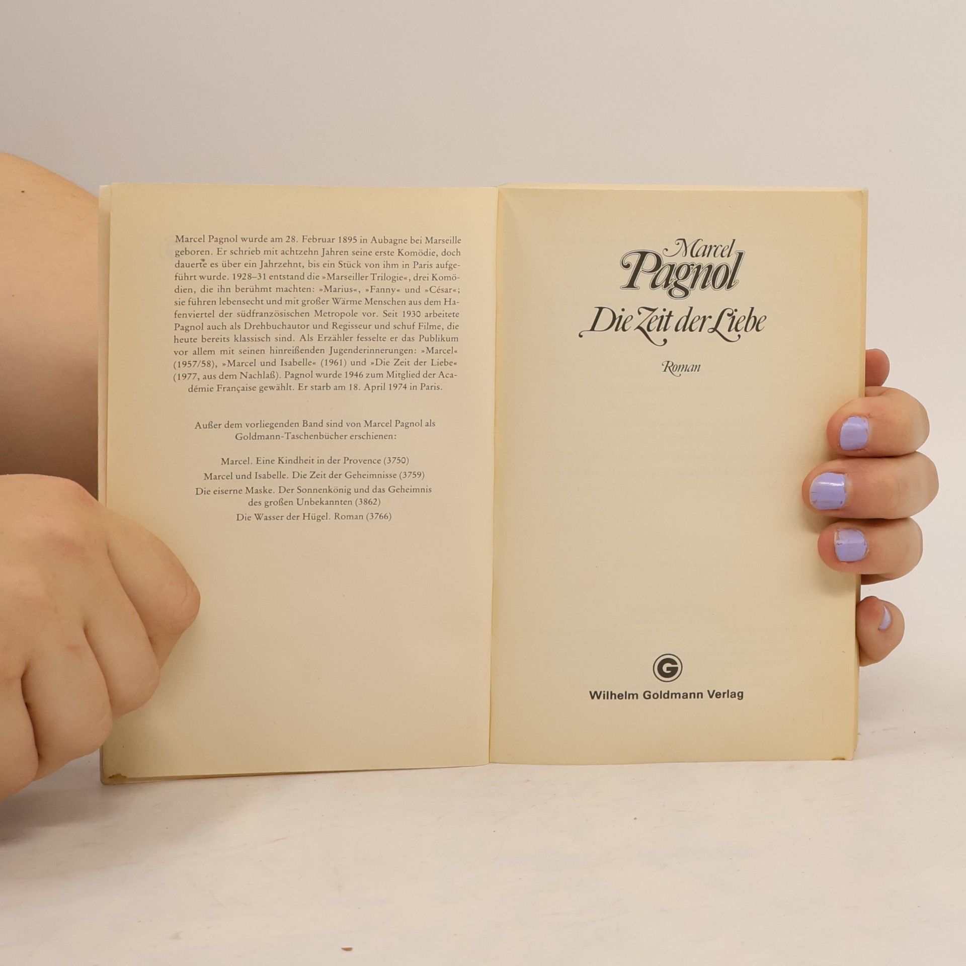 Marcel Pagnol Die Zeit der Liebe
