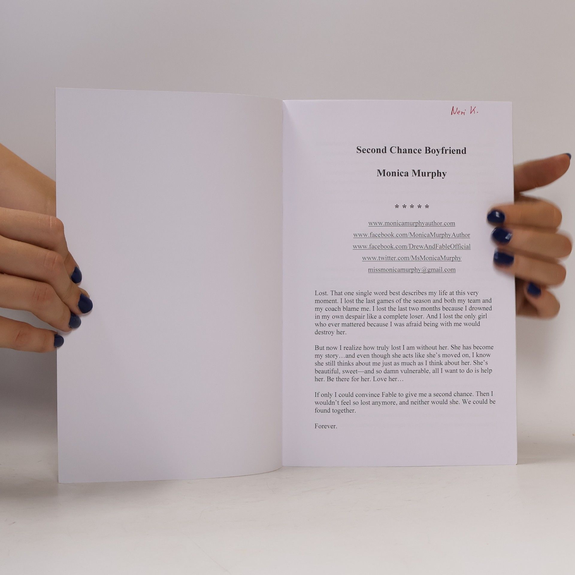 Monica Murphy Drew + Fable: Second Chance Boyfriend