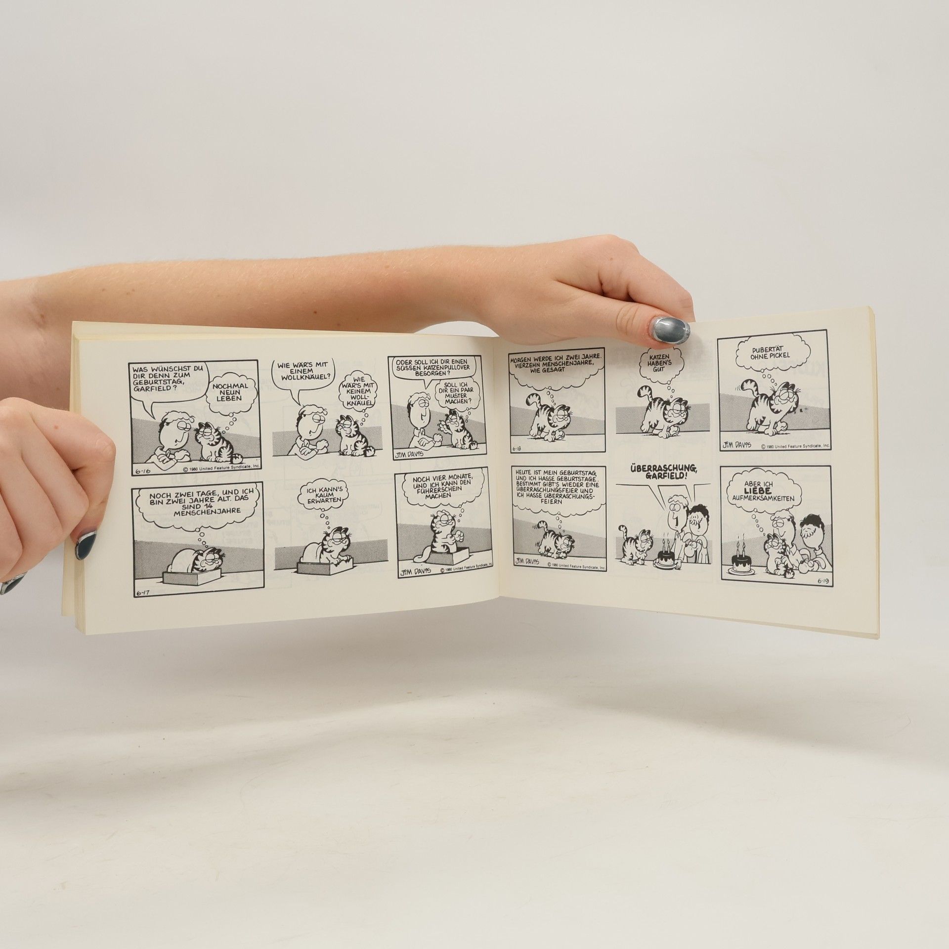 Jim Davis Garfield brietet sich aus