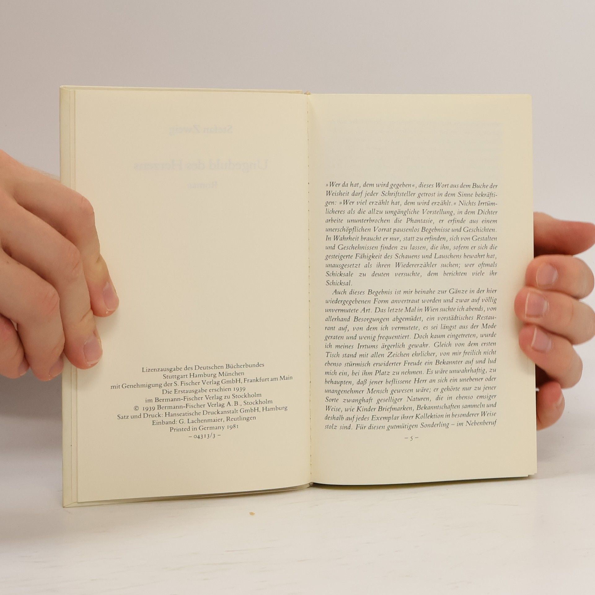 Stefan Zweig Ungeduld des Herzens