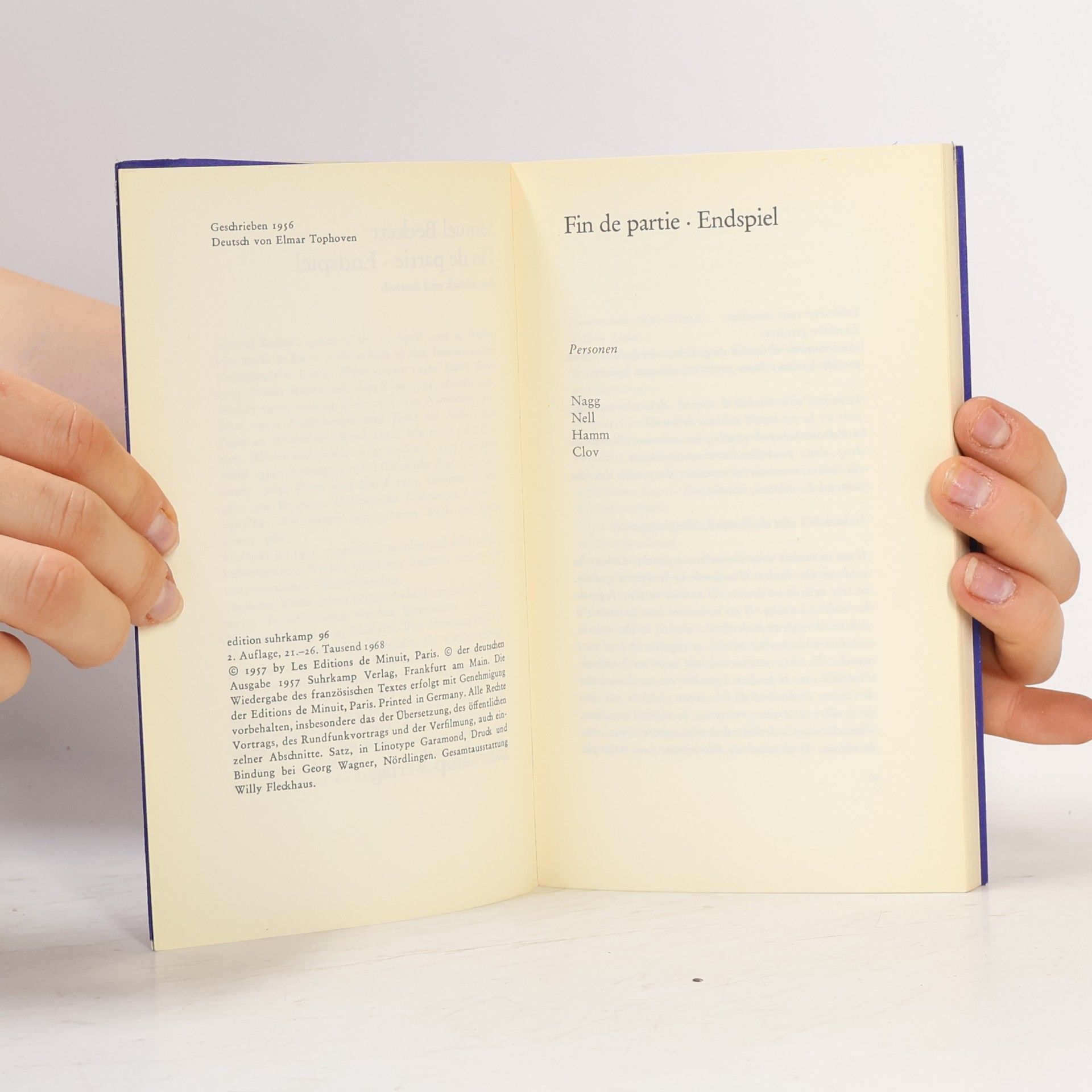Samuel Beckett Fin de partie.Endspiel