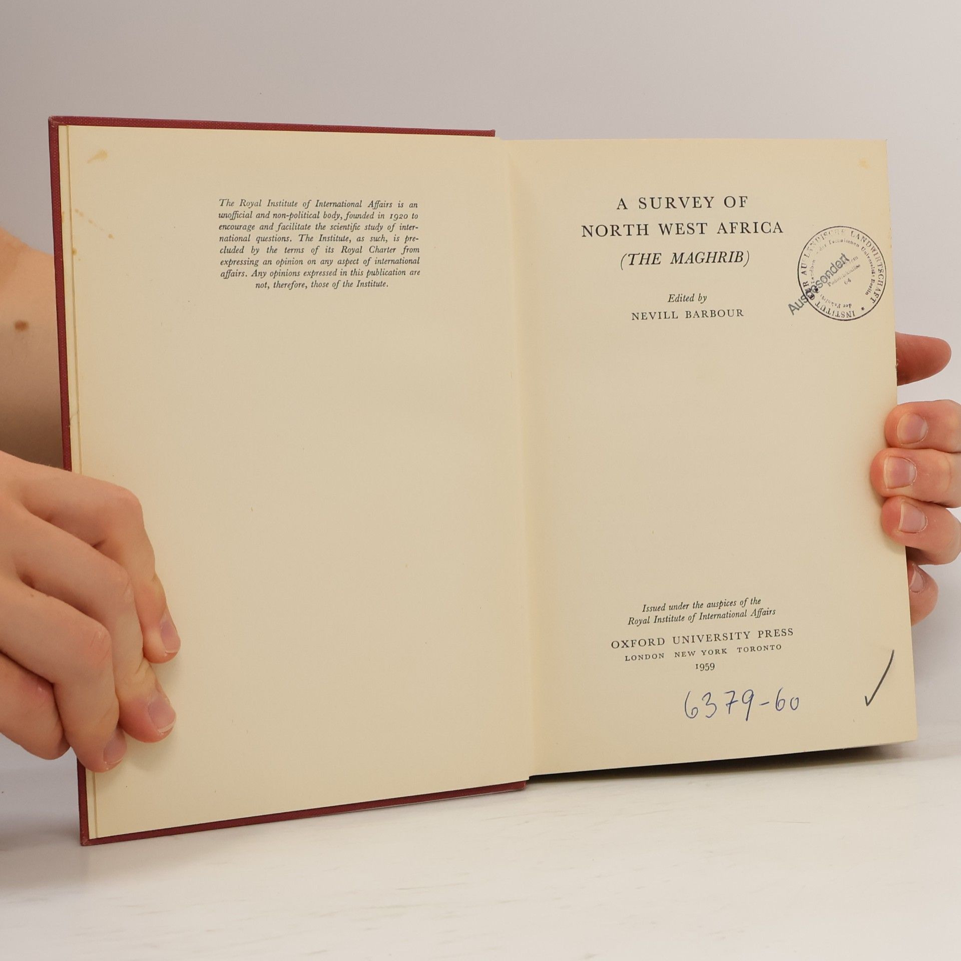 Nevill Barbour A Survey of North West Africa