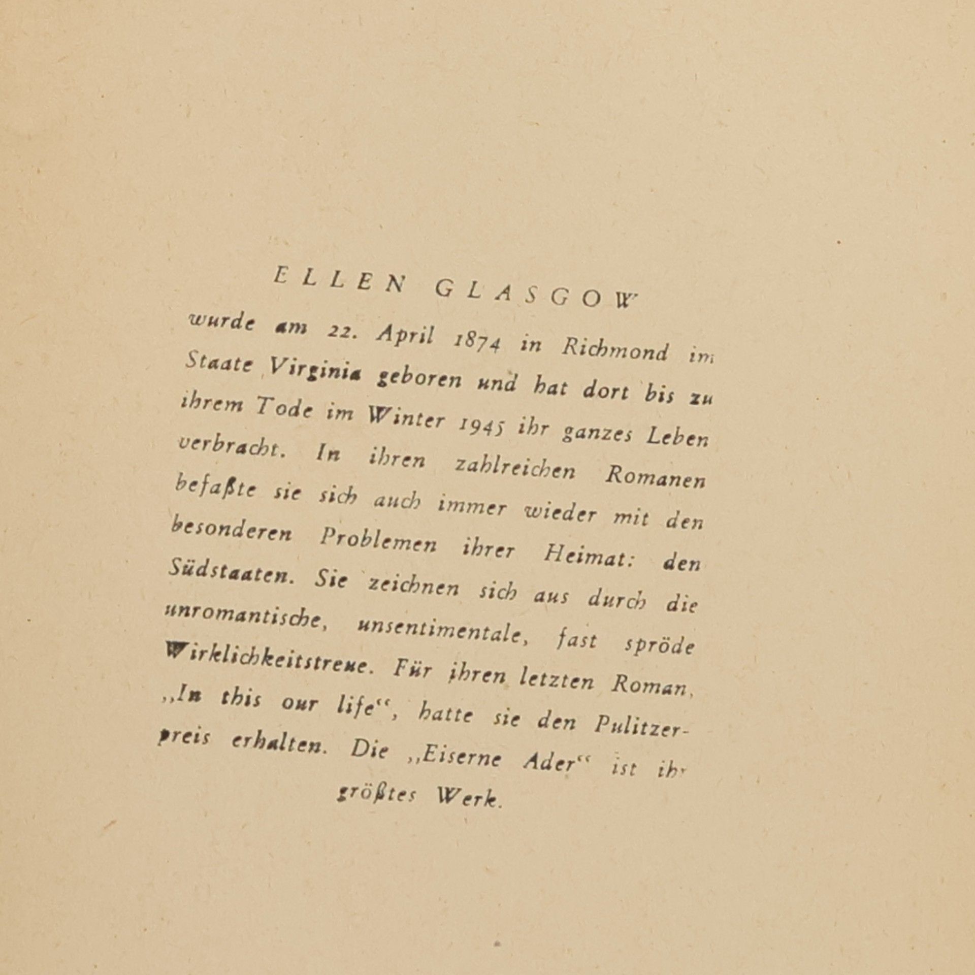 Ellen Glasgow Die eiserne Ader