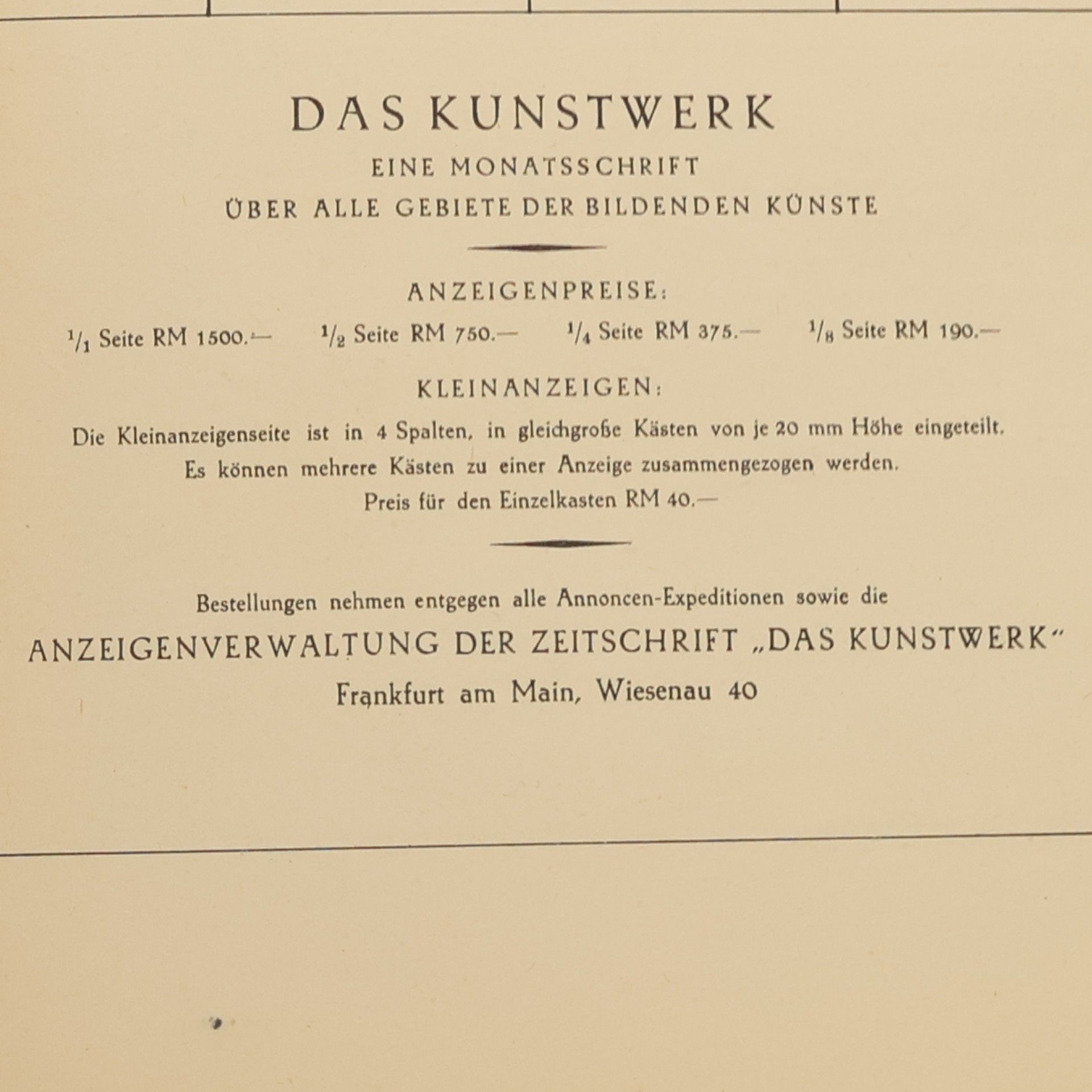 Autorenkollektiv Das Kunstwerk. Heft 1