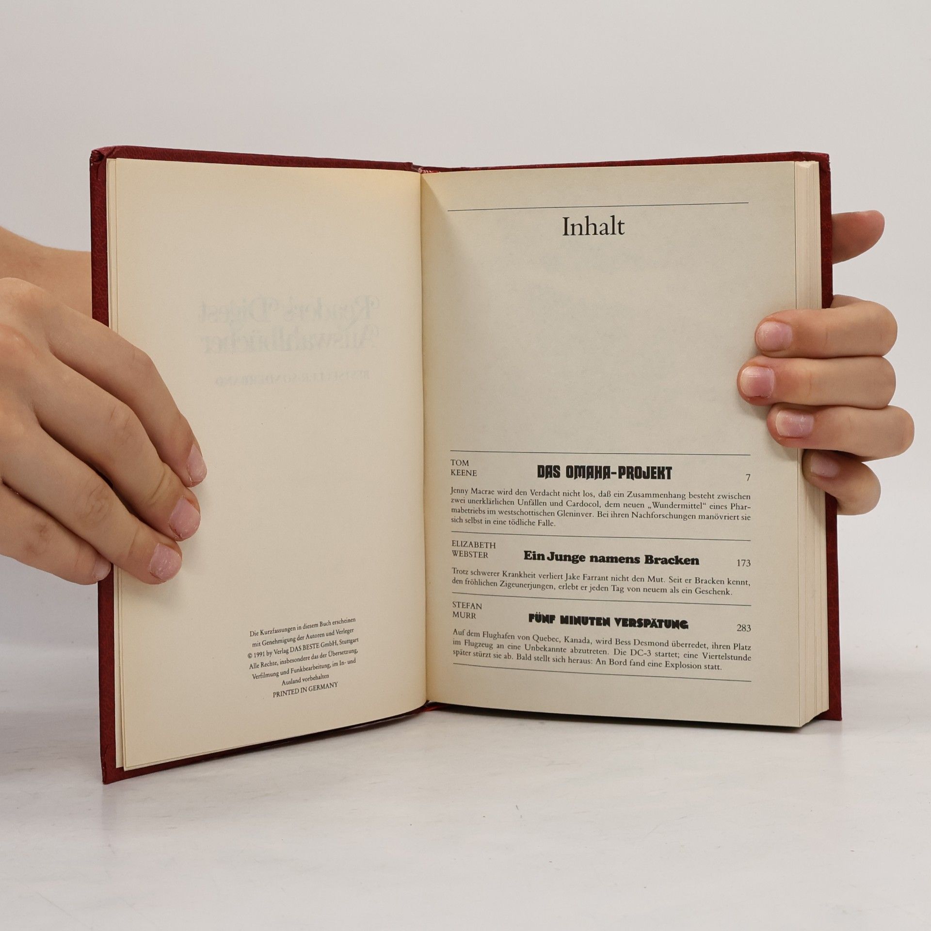 Bernhard Horstmann Reader's Digest Auswahlbücher. Das Omahaprojekt. Ein Junge namens Bracken. Fünf Minuten Verspätung