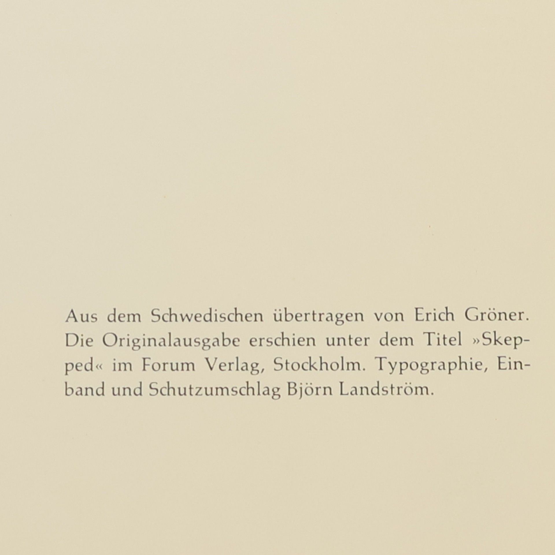 Björn Landström Das Schiff