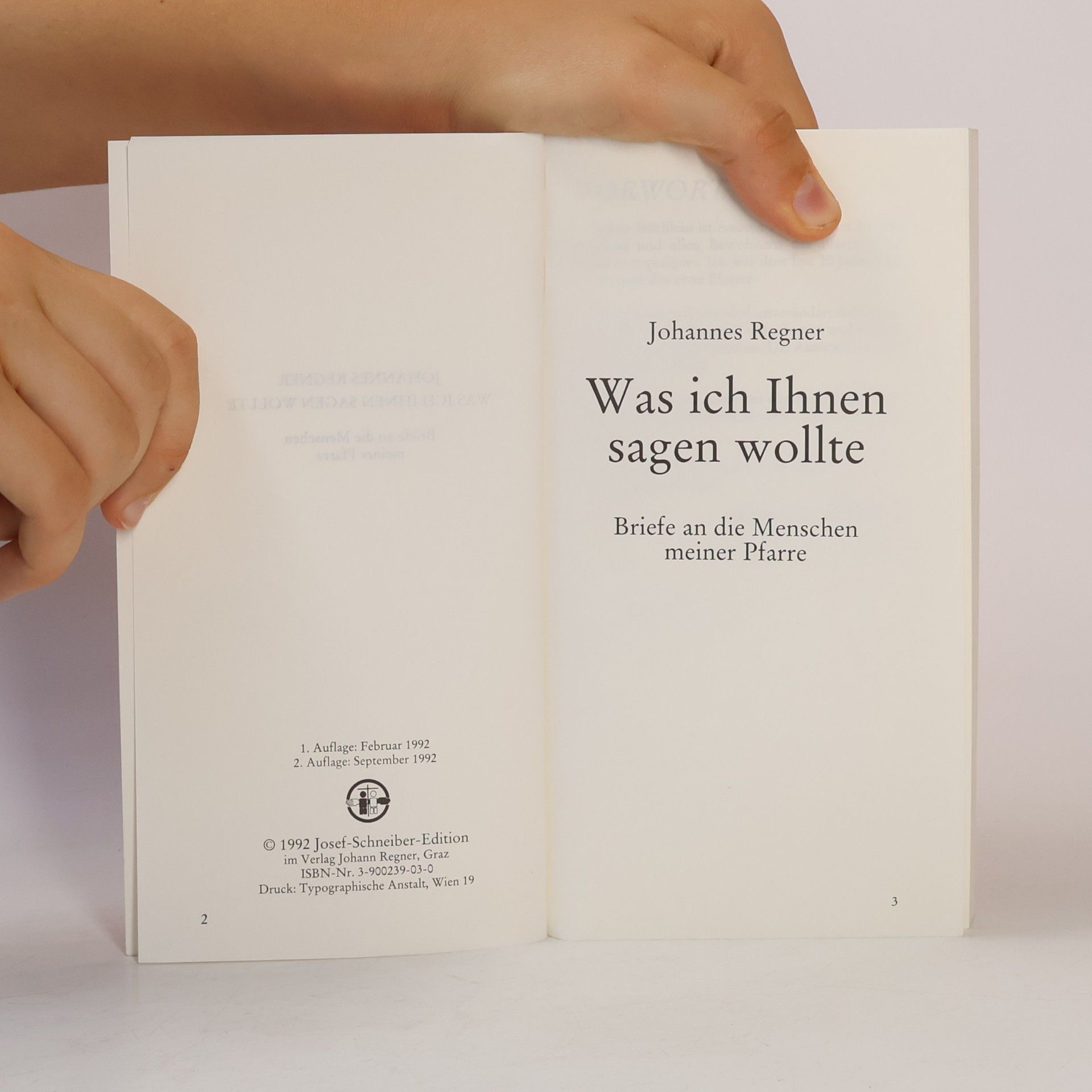 Johannes Regner Was ich Ihnen sagen wollte