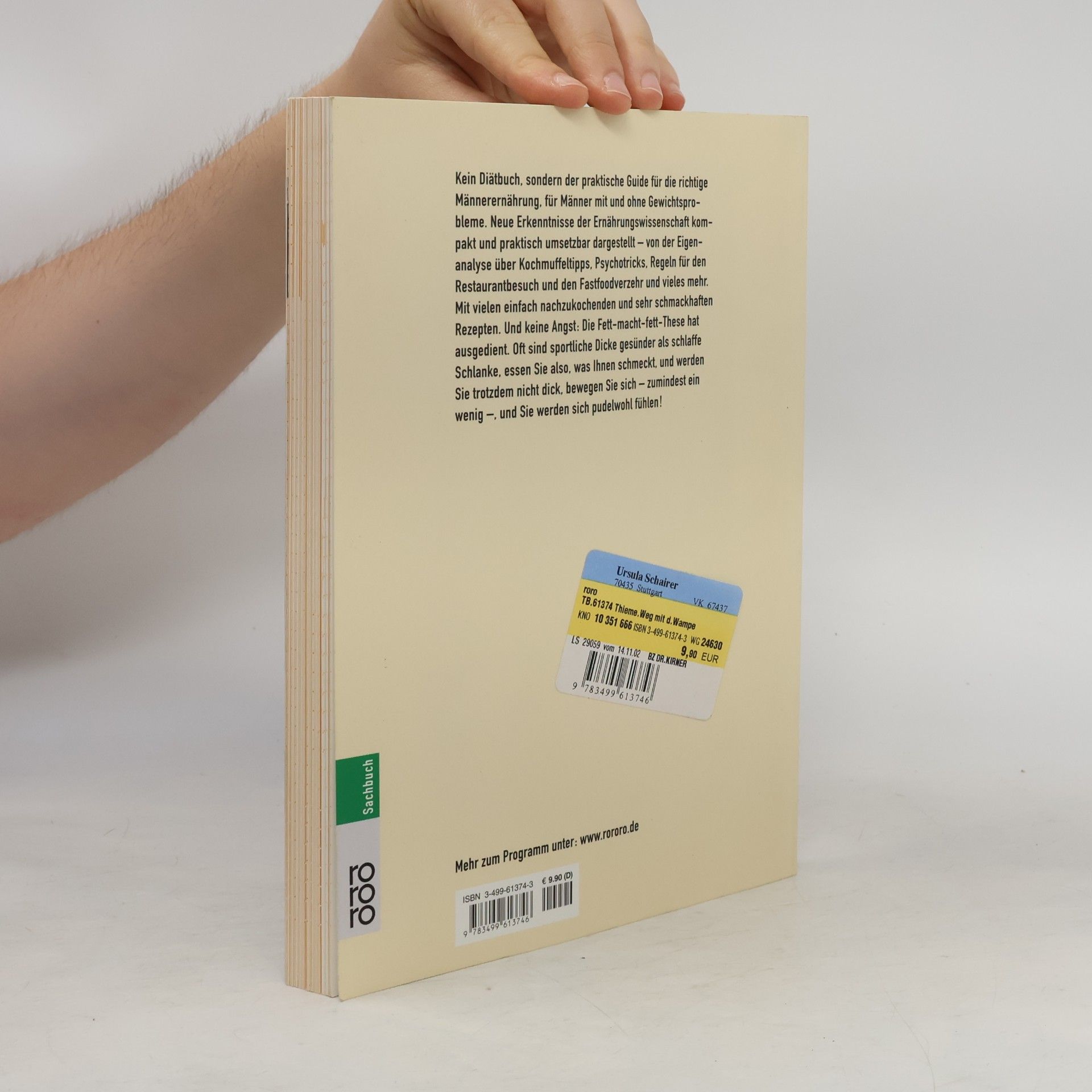 Kirsten Thieme Weg mit der Wampe. Der Guide für eine schlanke Ernährung