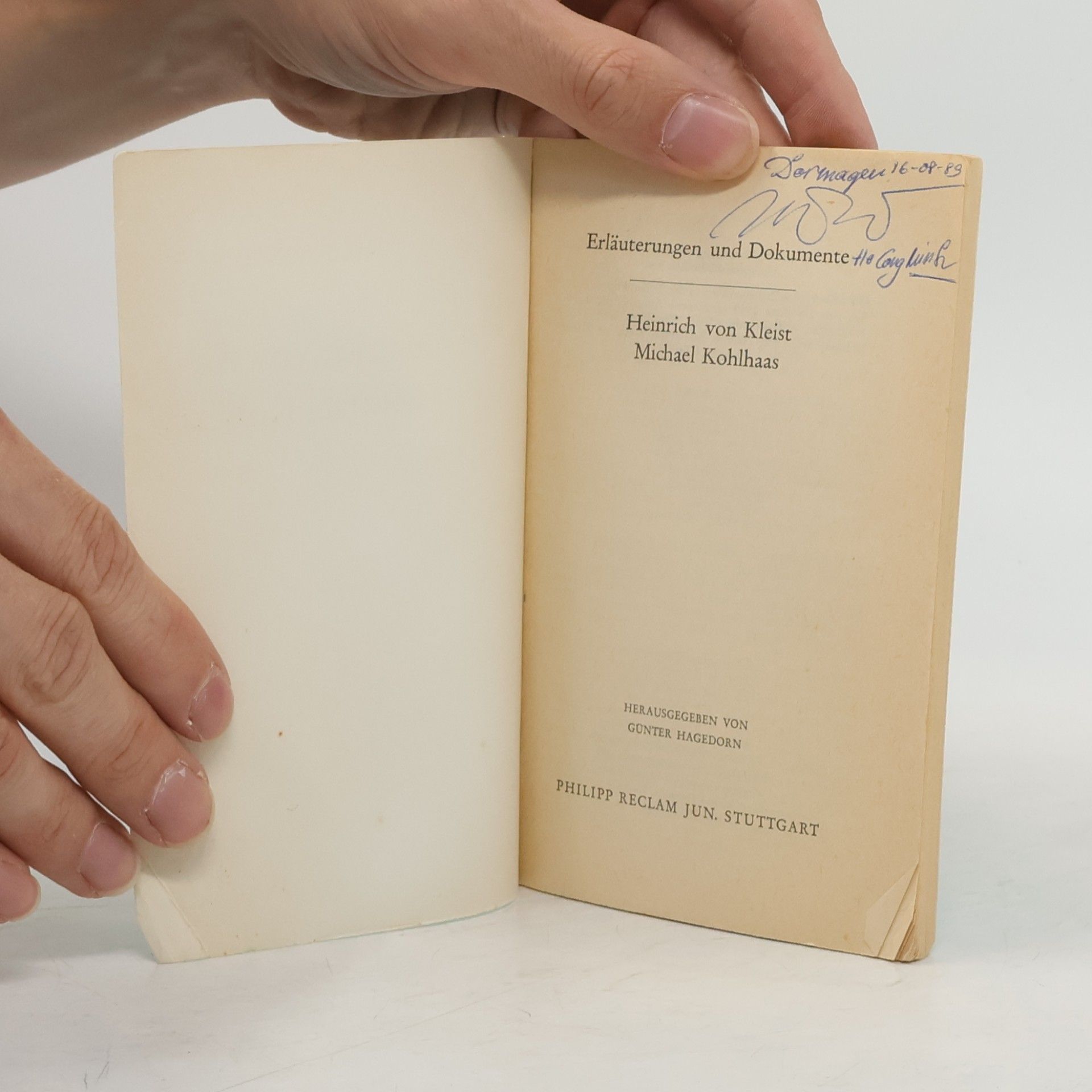 Günter Hagedorn Heinrich von Kleist, Michael Kohlhaas