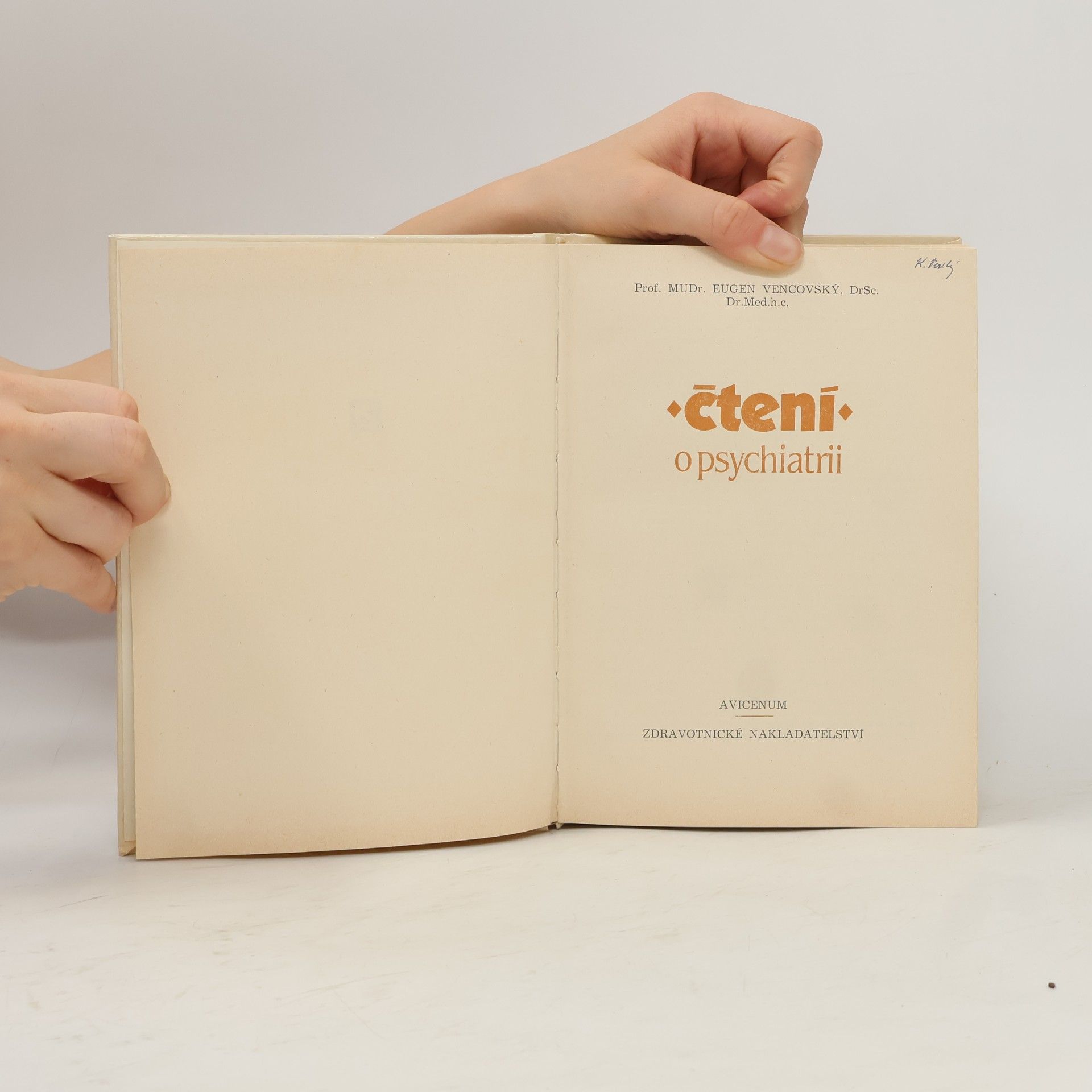 Eugen Vencovský Čtení o psychiatrii