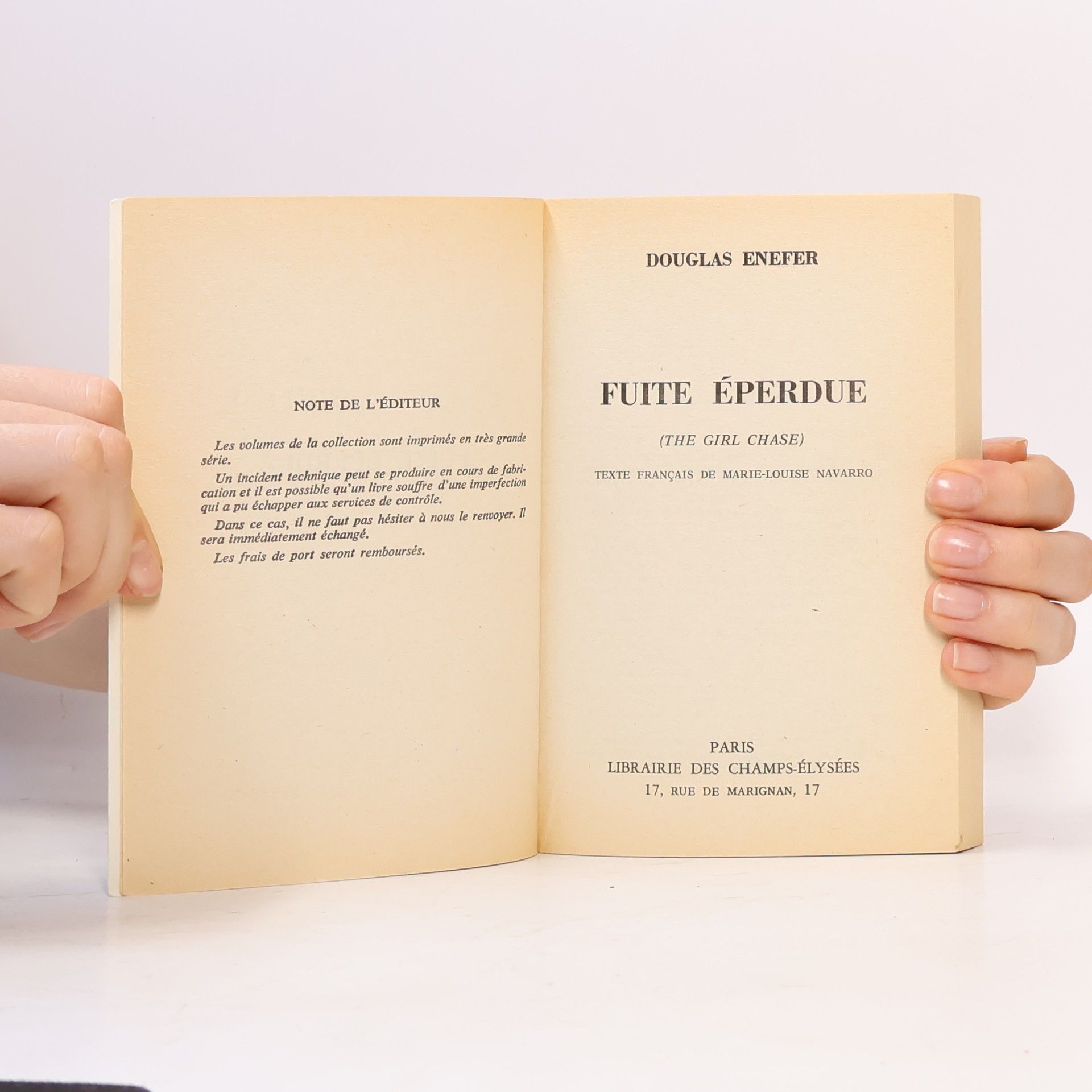 Douglas Enefer Fuite Éperdue