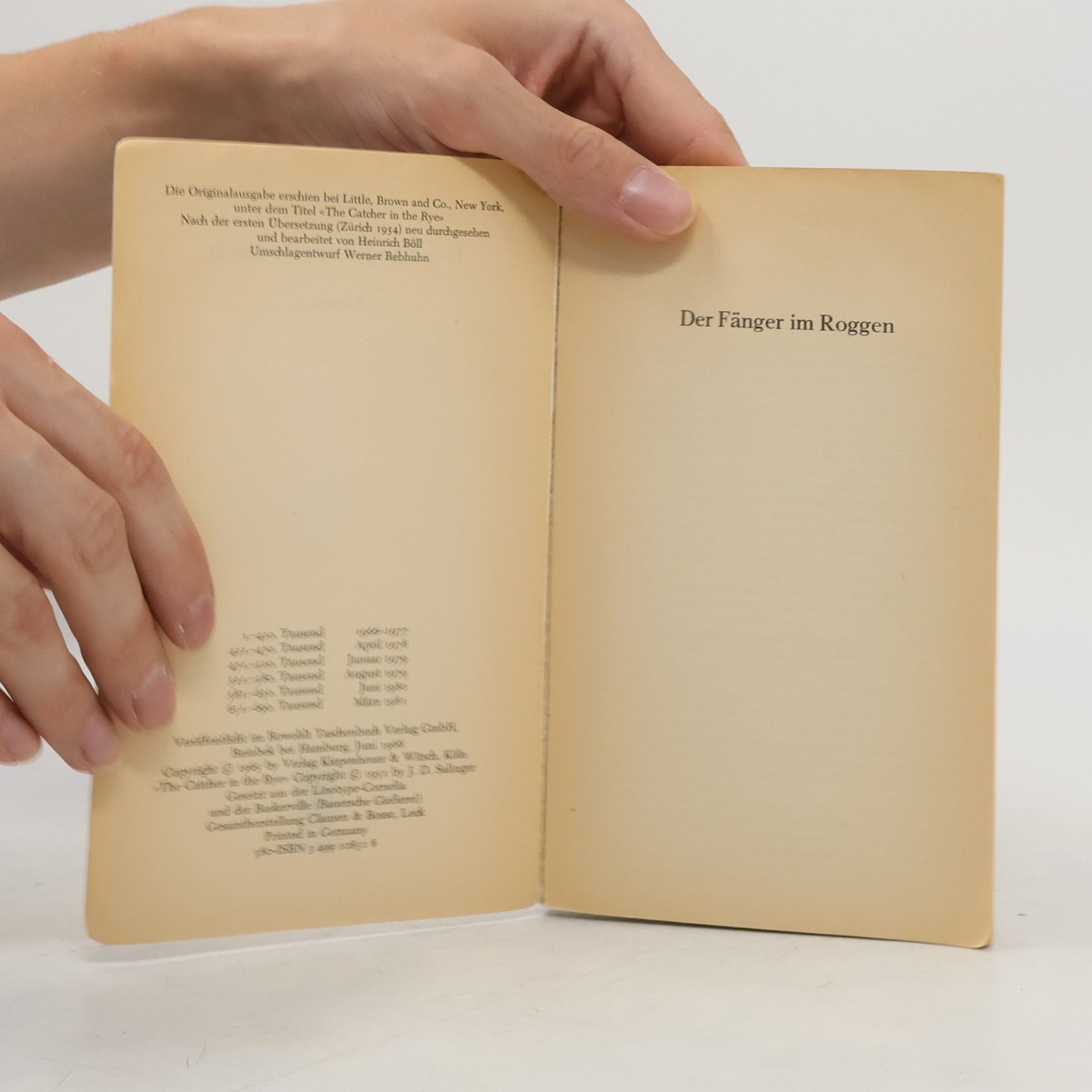 J. D. Salinger Der Fänger im Roggen