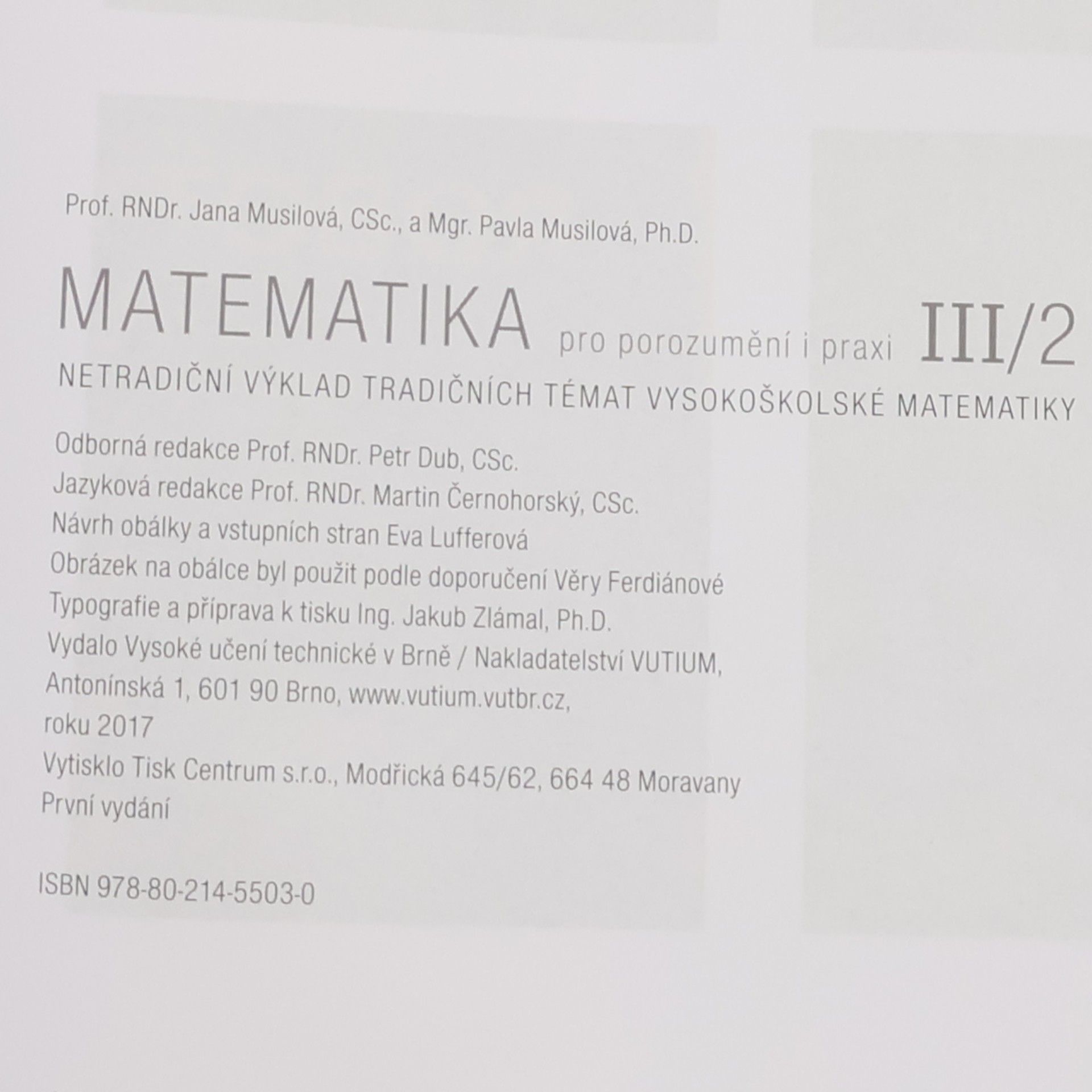 Jana Musilová Matematika III/2 pro porozumění i praxi
