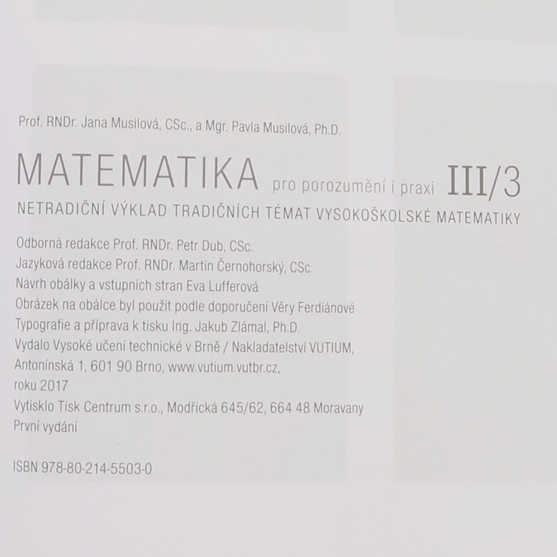 Jana Musilová Matematika III/3 pro porozumění i praxi