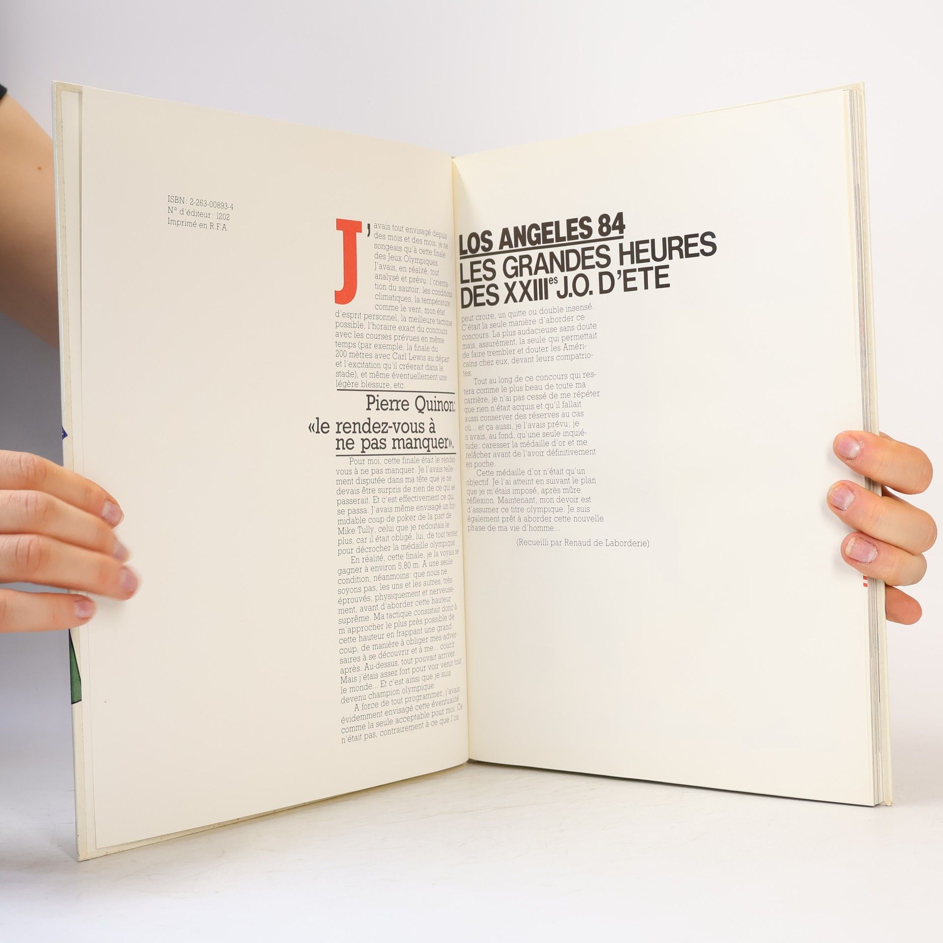 Pierre Quinon Les grandes heures des 23e JO d'été: Los Angeles 1984