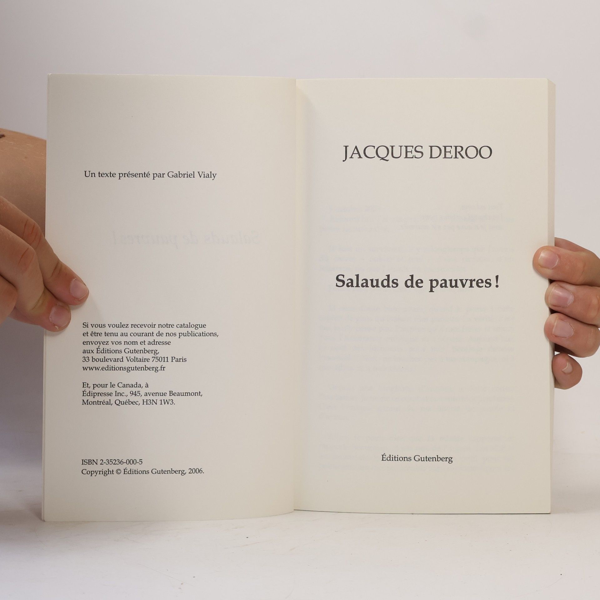 Jacques Deroo Salauds de pauvres!