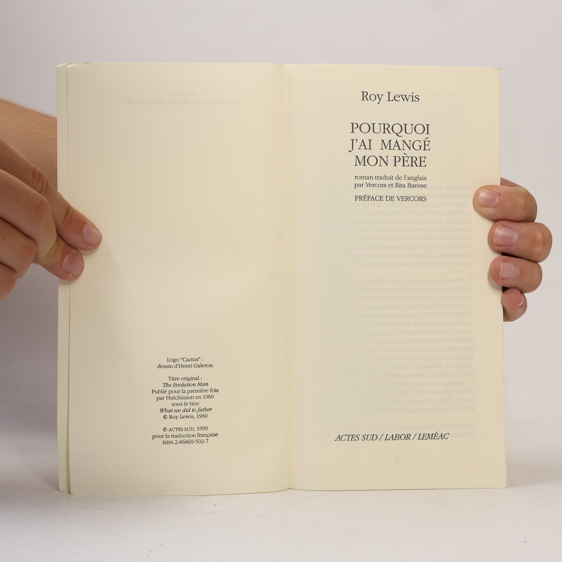 Roy Lewis Pourquoi j'ai mangé mon père