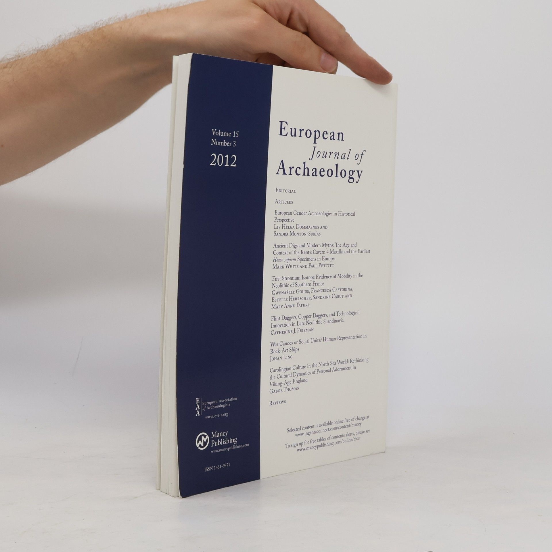 Various authors European Journal of Archaeology. Vol. 15, Number 3