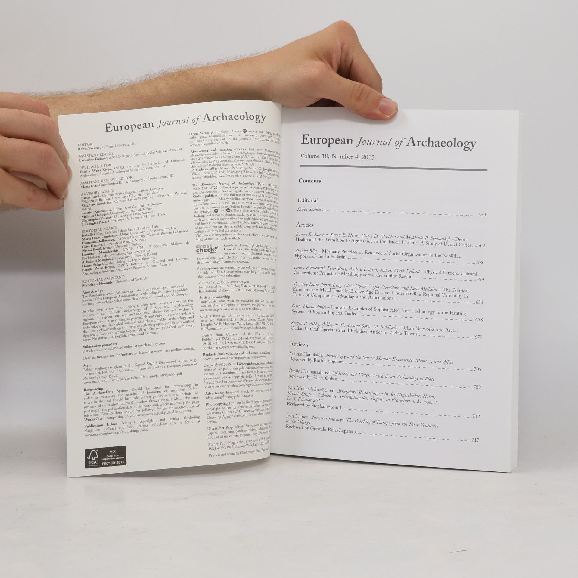 Autorenkollektiv European Journal of Archaeology. Volume 16, Number 4