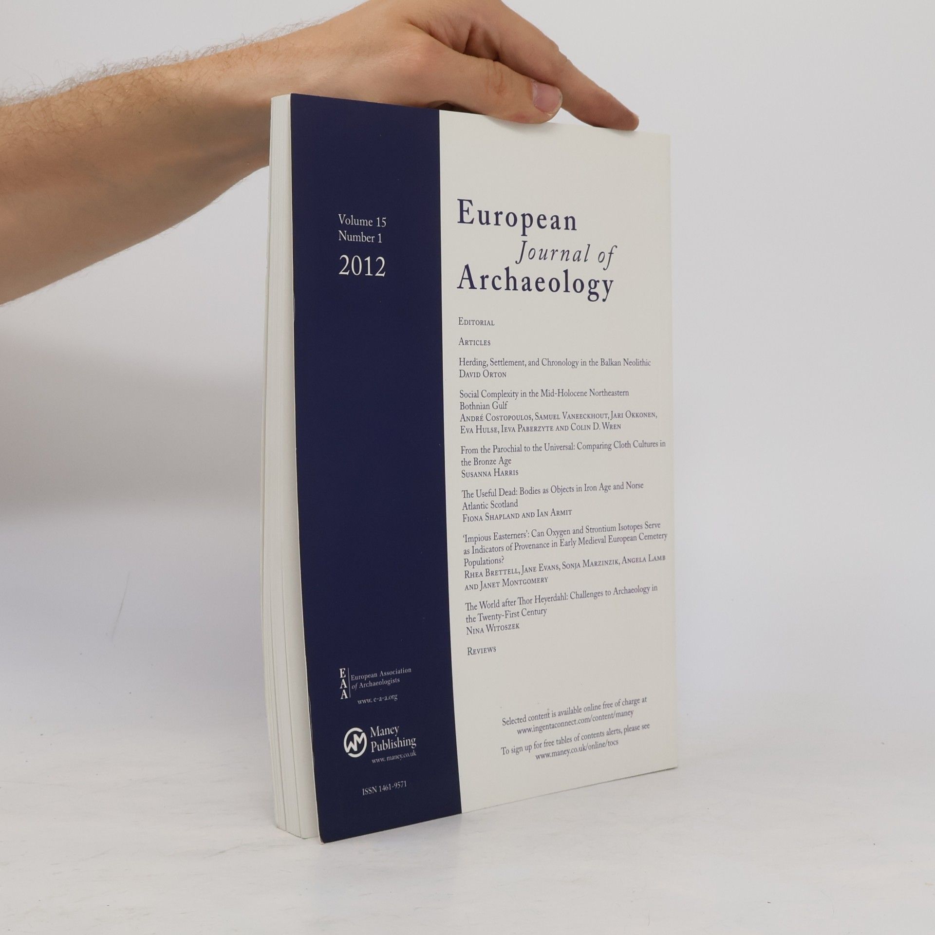 Various authors European Journal of Archaeology. Vol. 15. Number 1