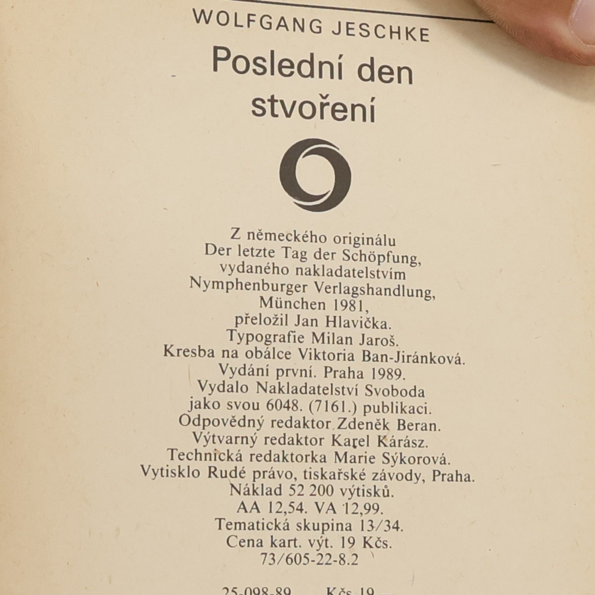 Wolfgang Jeschke Poslední den stvoření