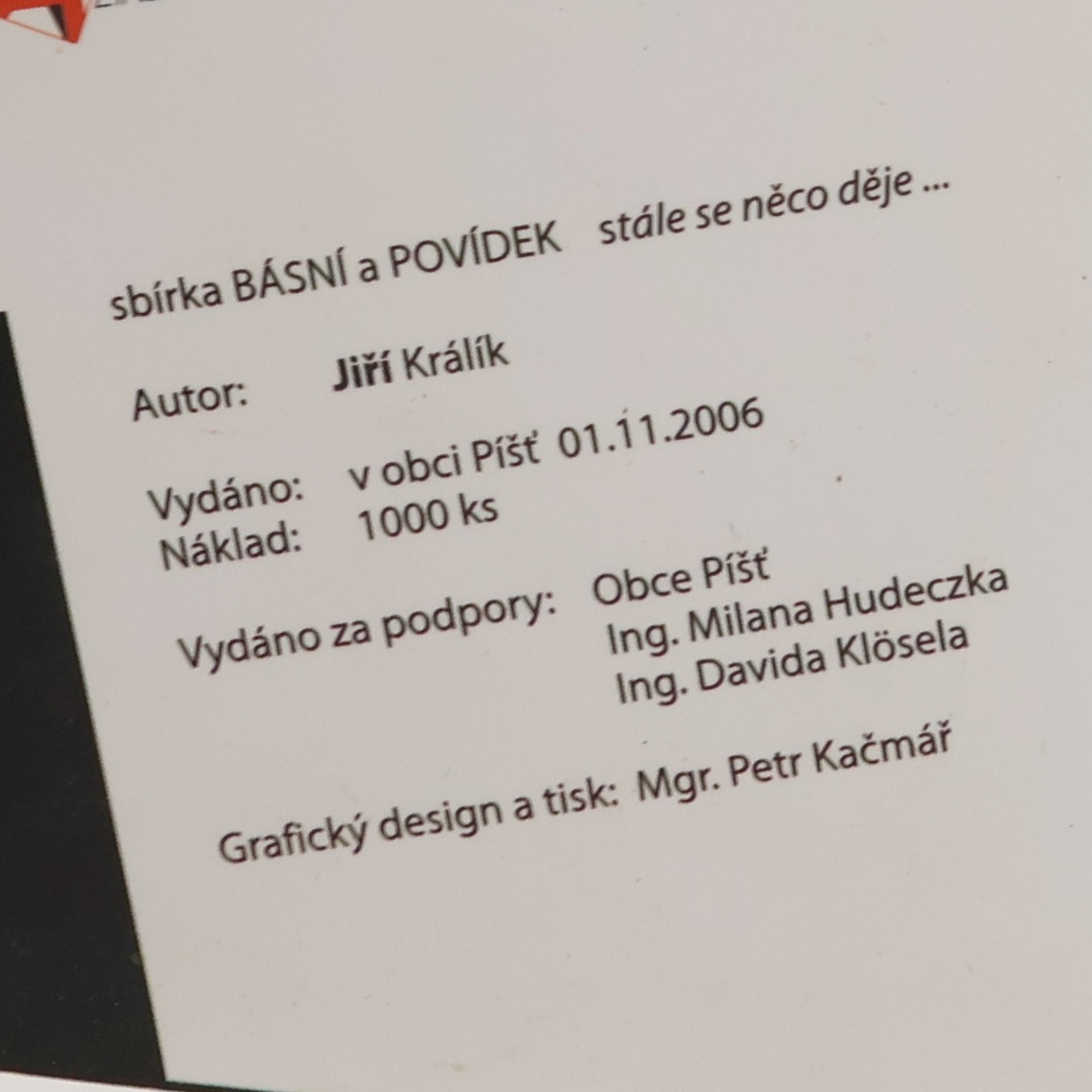 Jiří Králík Sbírka básní a povídek