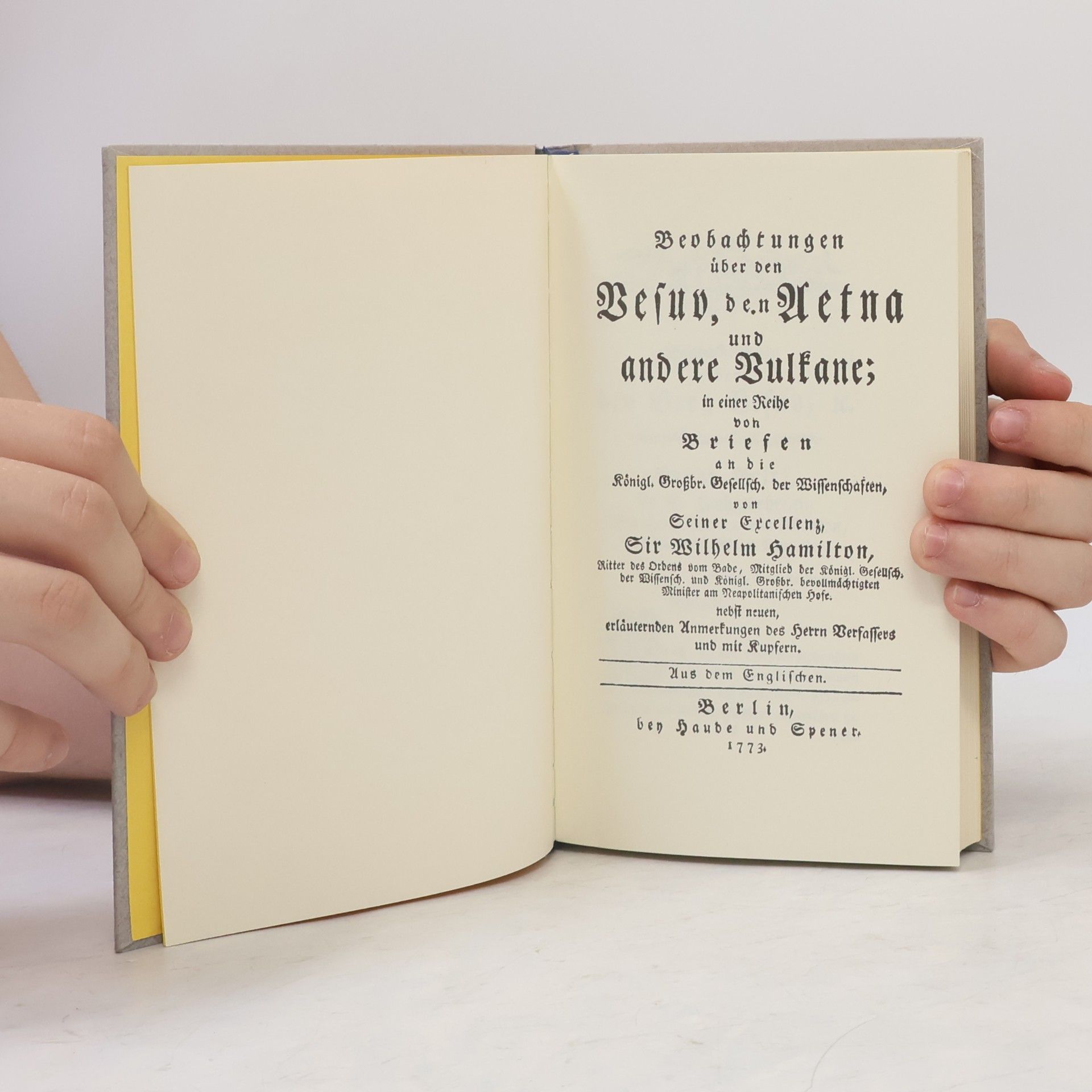 Wilhelm Hamilton Beobachtungen über den Vesuv, den Aetna und andere Vulkane