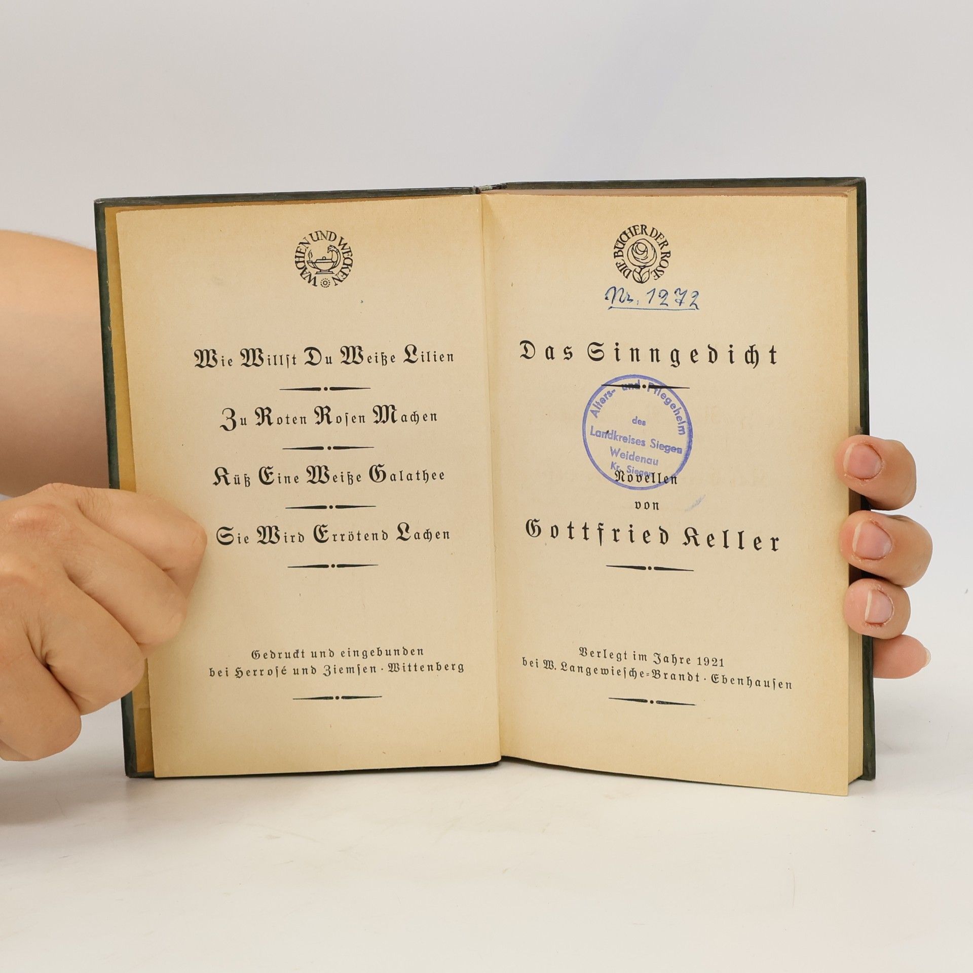 Gottfried Keller Das Sinngedicht