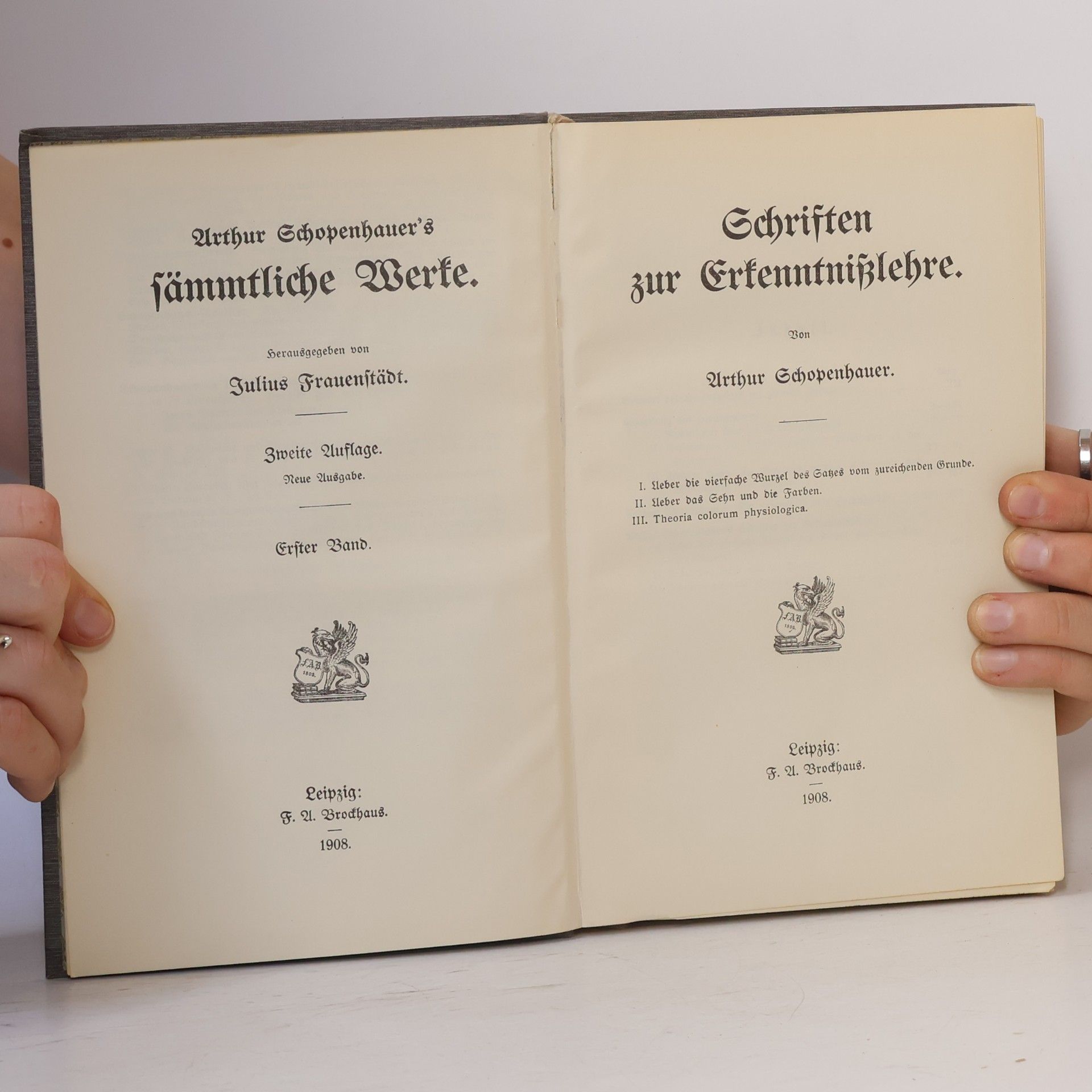 Arthur Schopenhauer Schriften zur Erkenntnisslehre