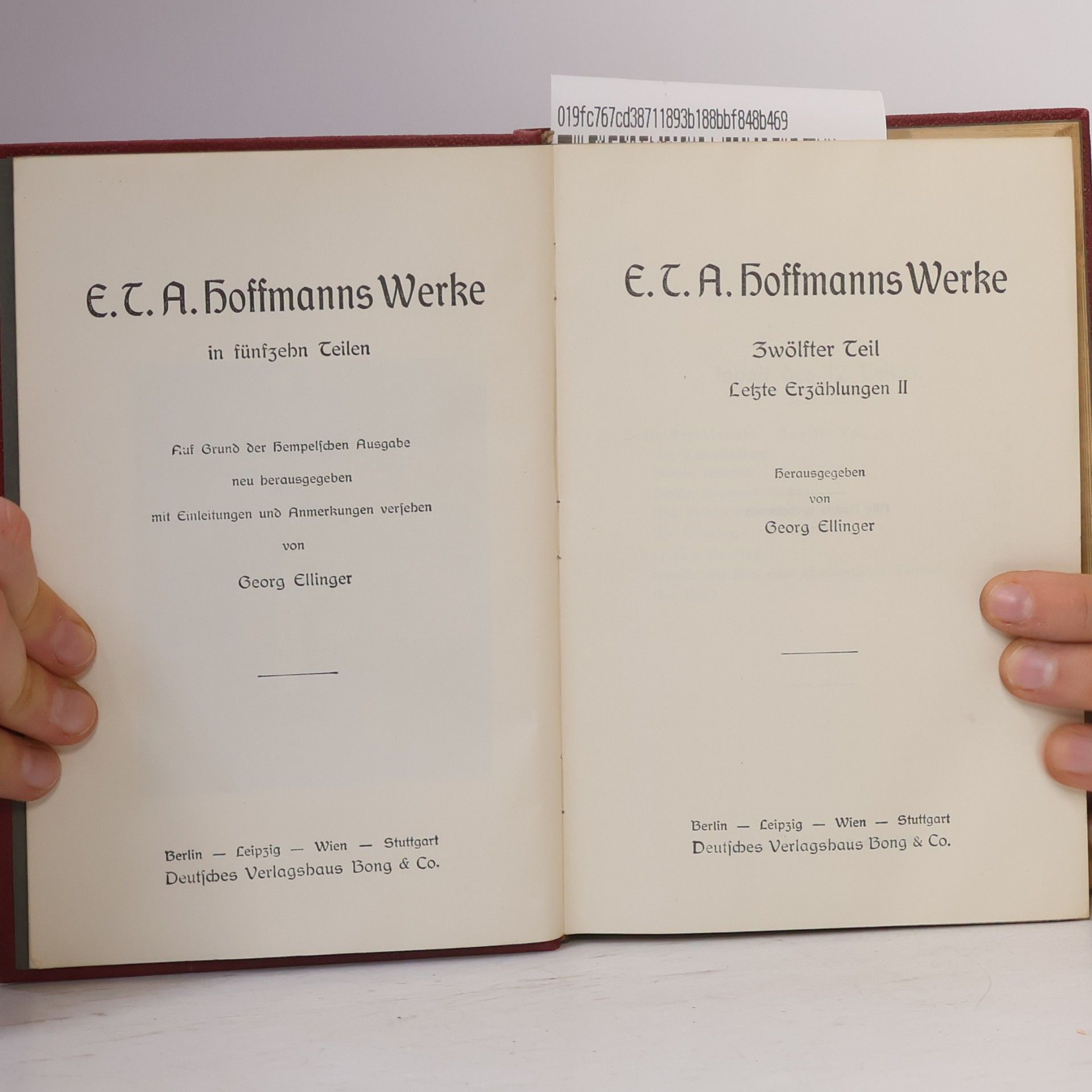Ernst T. A. Hoffmann E. T. A. Hoffmanns Werke XII.