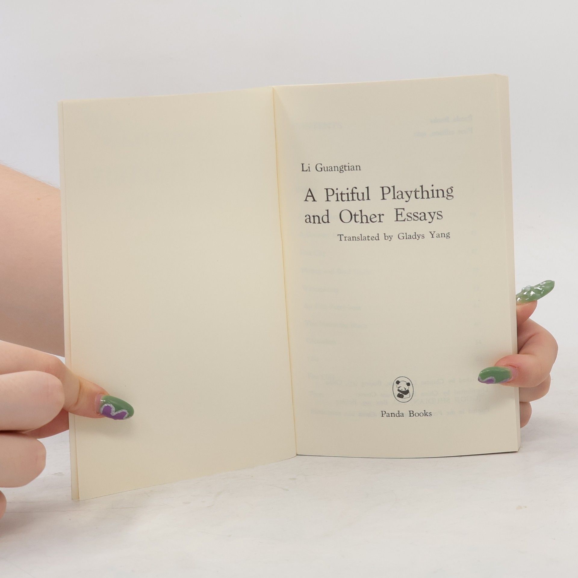 Li Guangtian A Pitiful Plaything and Other Essays
