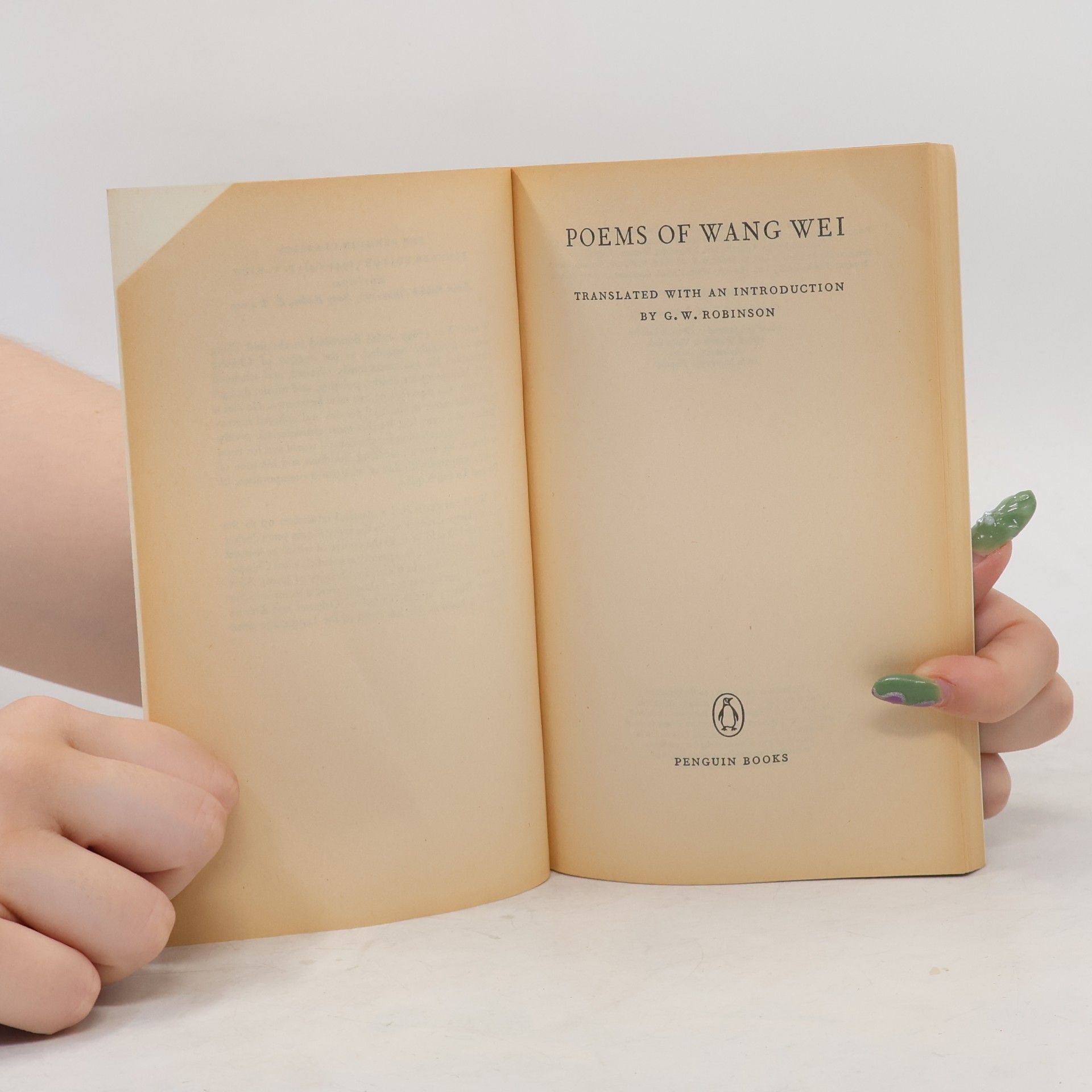 Wang Wei Penguin Classics: Poems