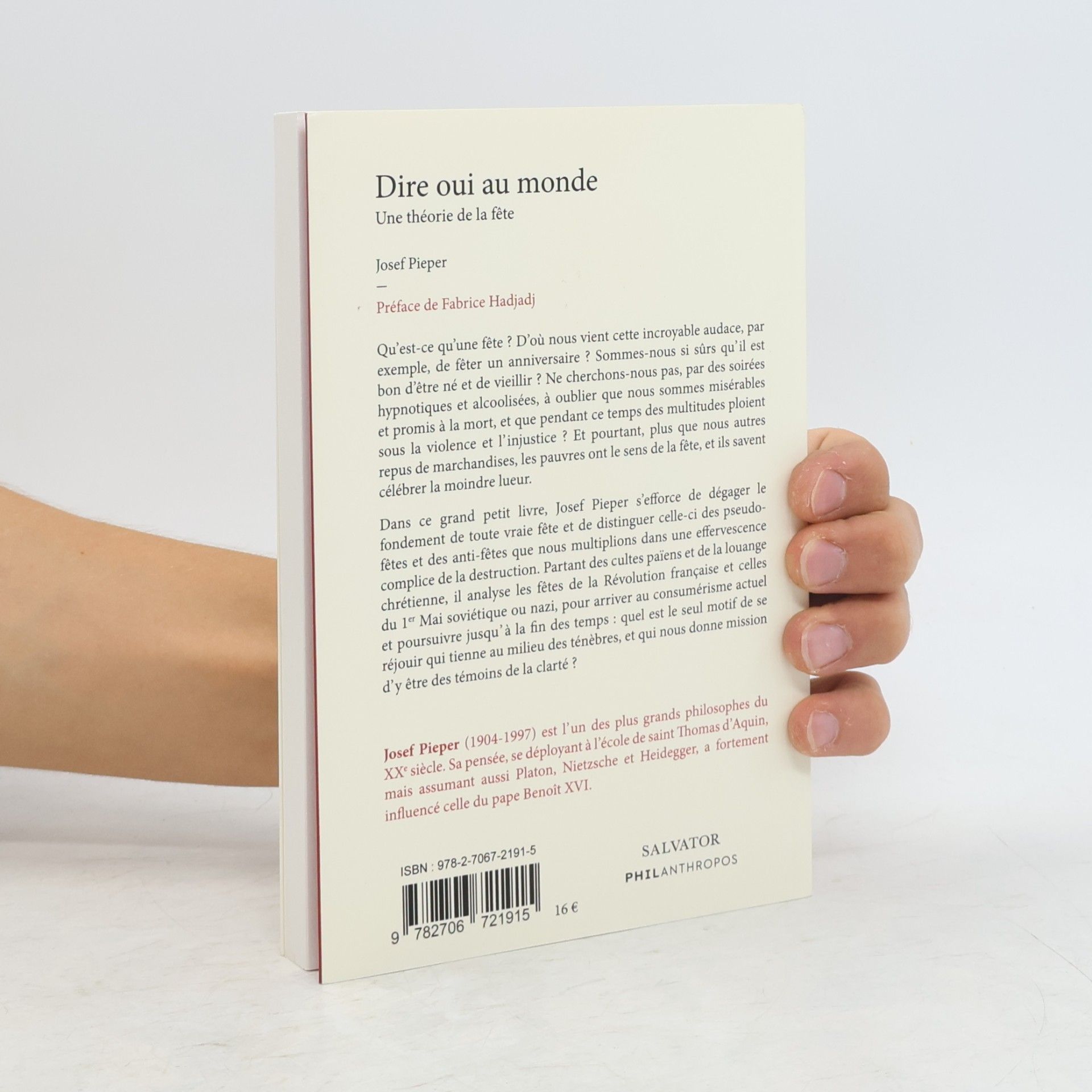 Josef Pieper Dire oui au monde