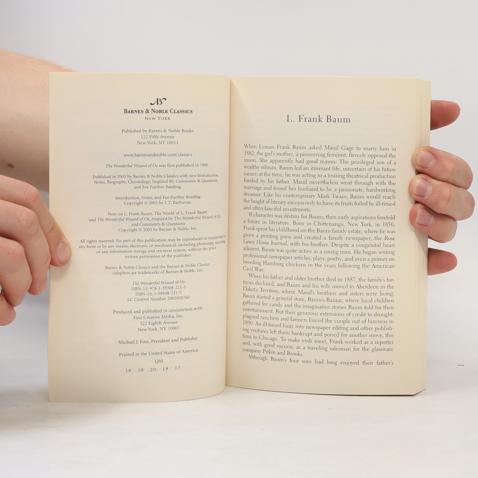 L. Frank Baum Barnes & Noble Classics: The Wonderful Wizard of Oz