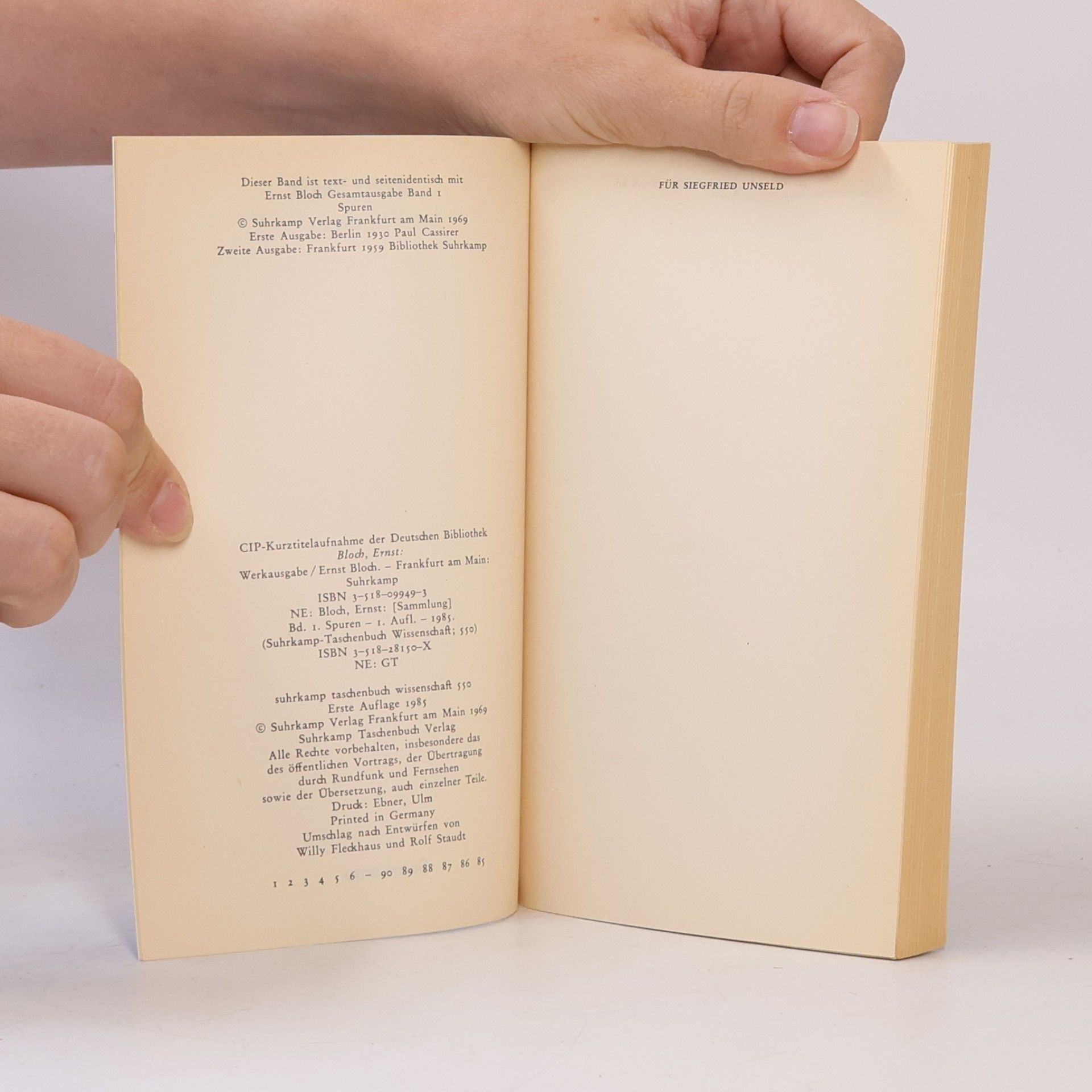 Ernst Bloch Werkausgabe Bd. 1. Spuren