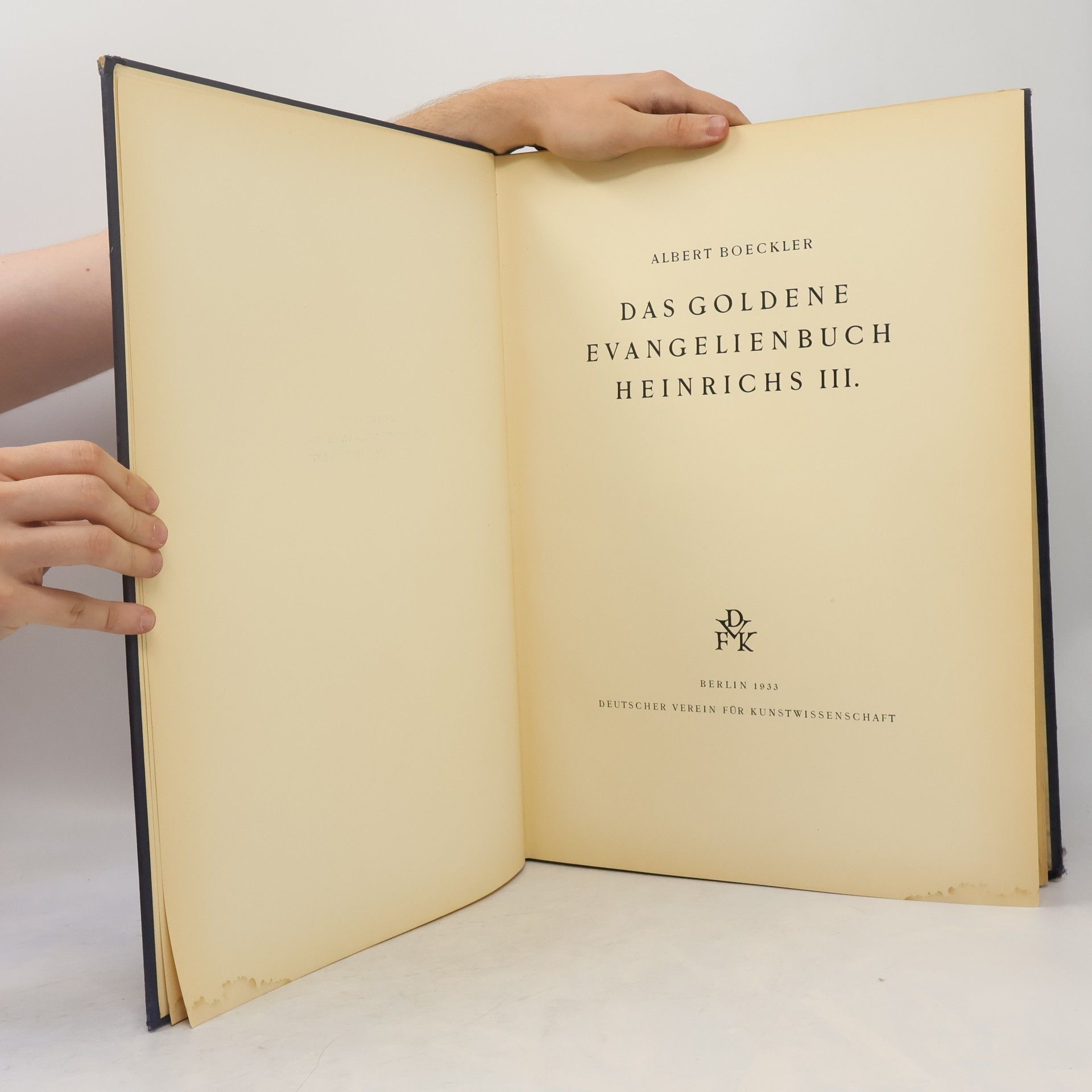 Albert Boeckler Das goldene Evangelienbuch. Heinrichs III.