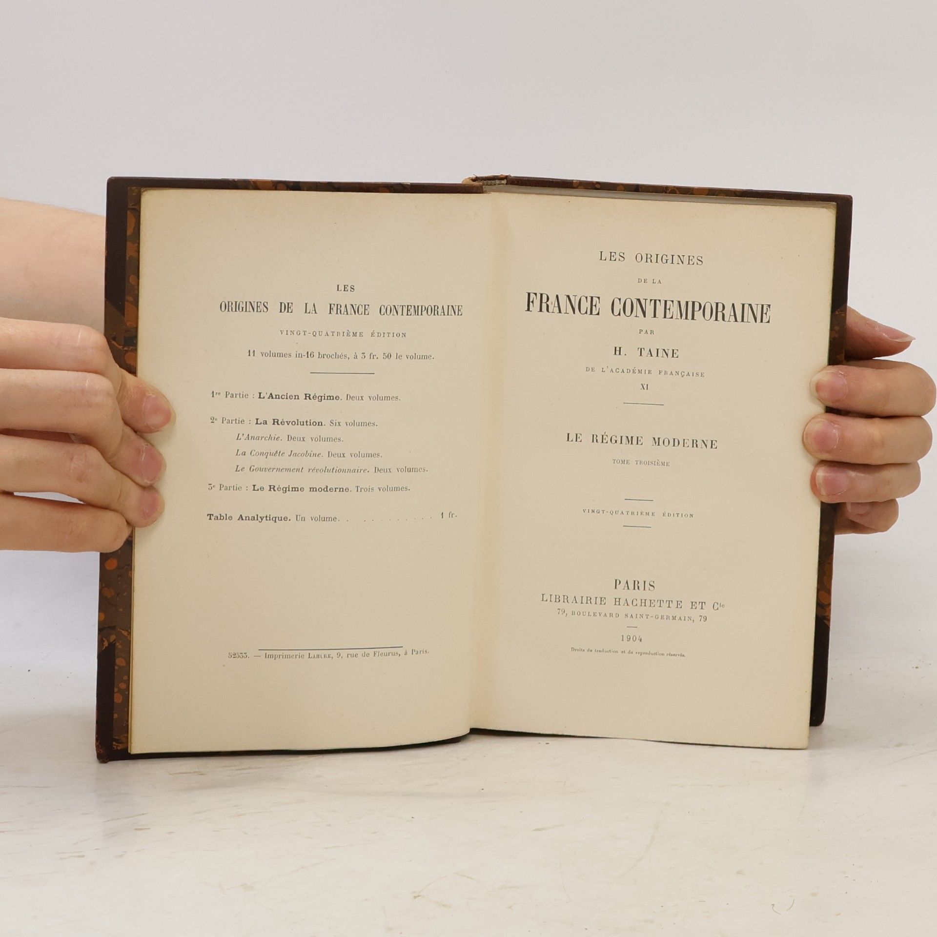 Hipppolyte Taine Les Origines de la France contemporaine – 5ª Partie: Le Régime moderne XI