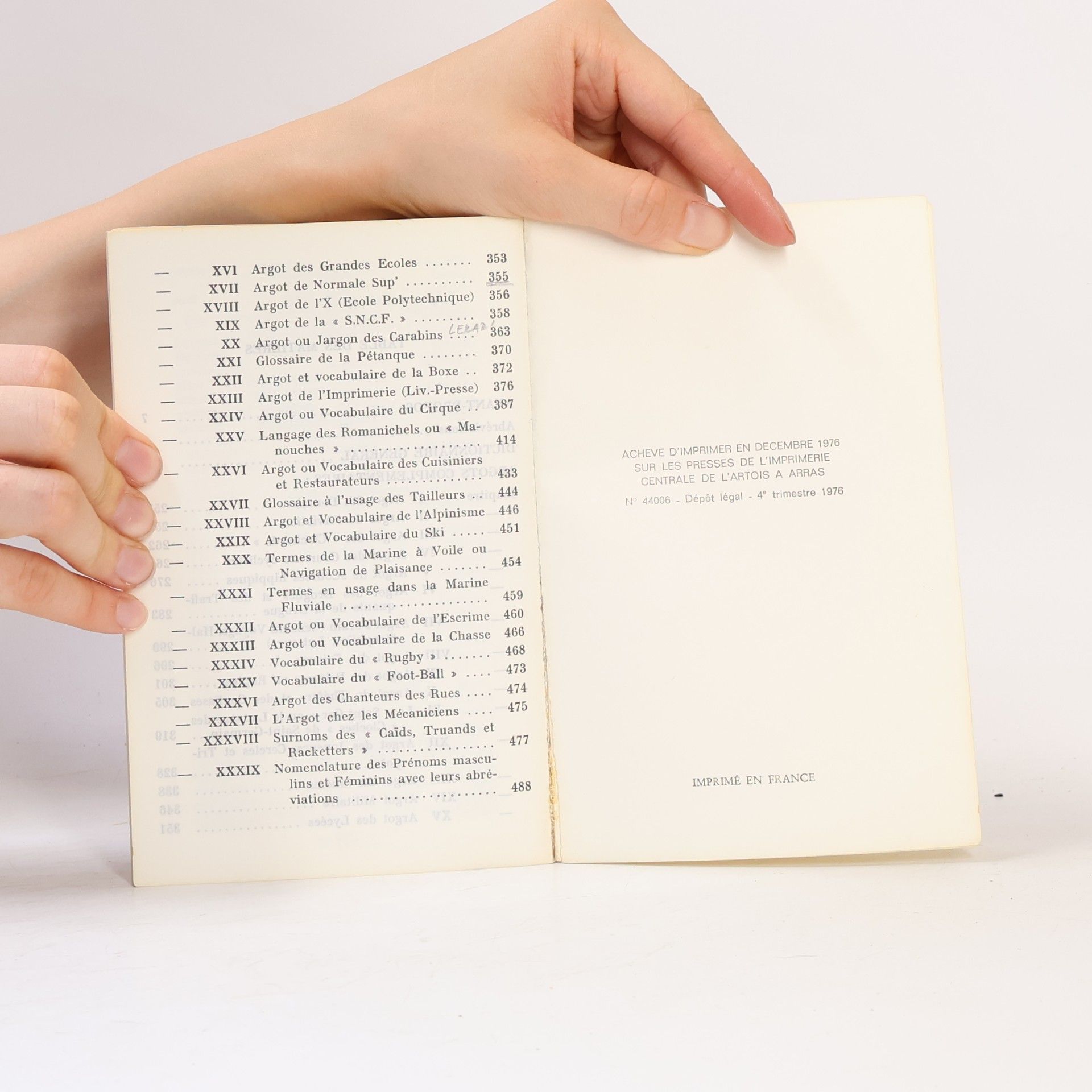 Géo Sandry Dictionnaire de l'Argot Moderne