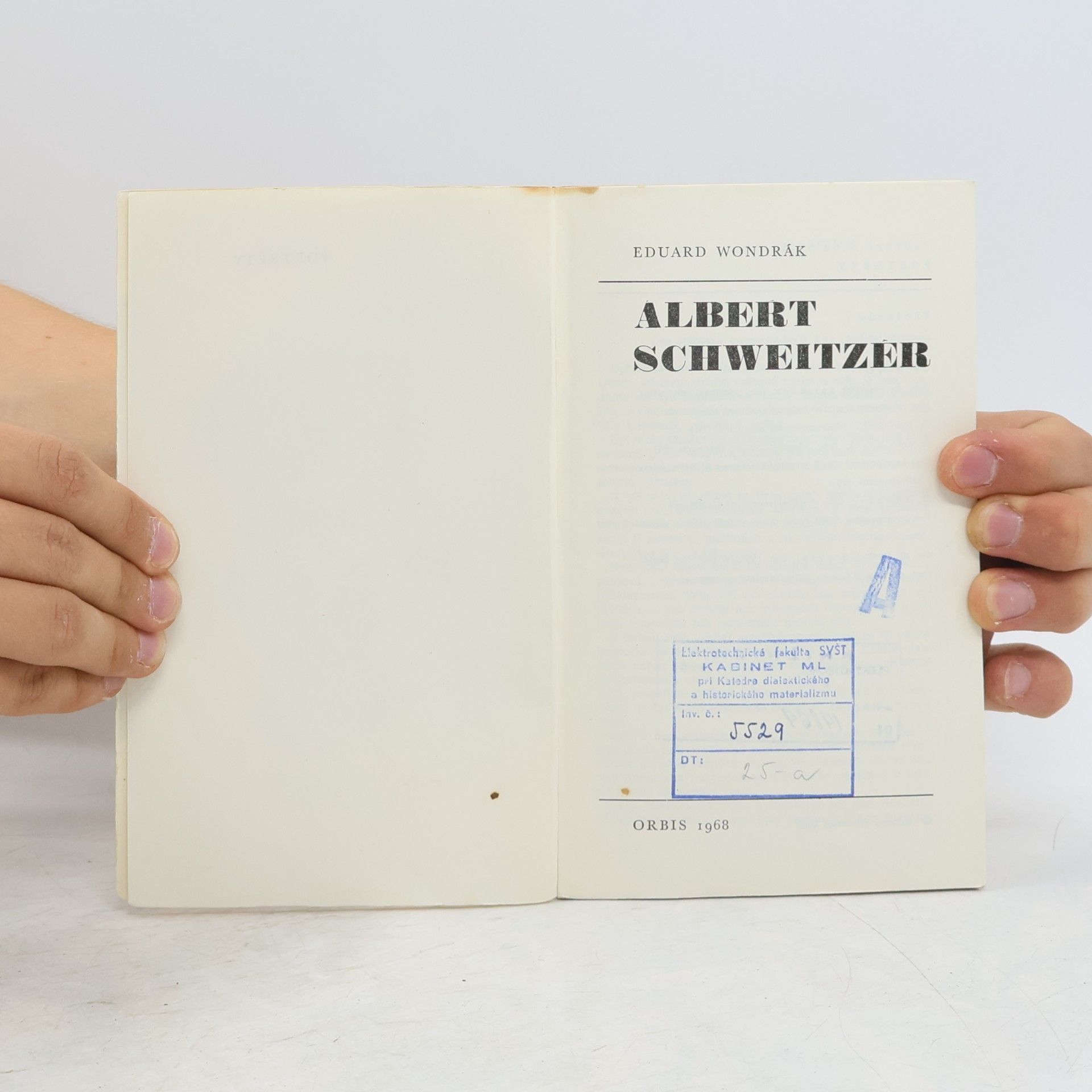 Eduard Wondrák Portréty. Albert Schweitzer