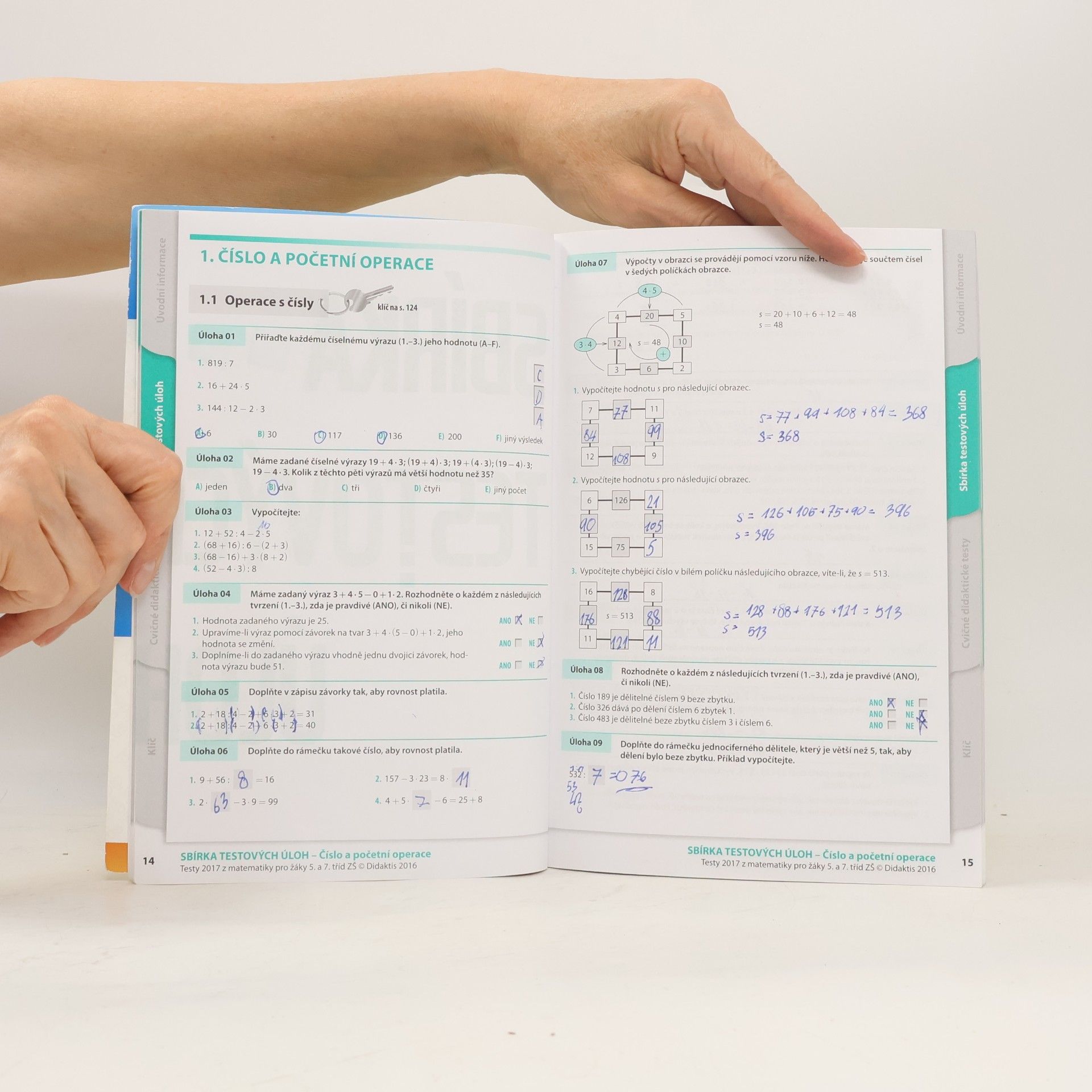 Věra Brlicová Testy 2017 pro žáky 5. a 7. tříd ZŠ z matematiky
