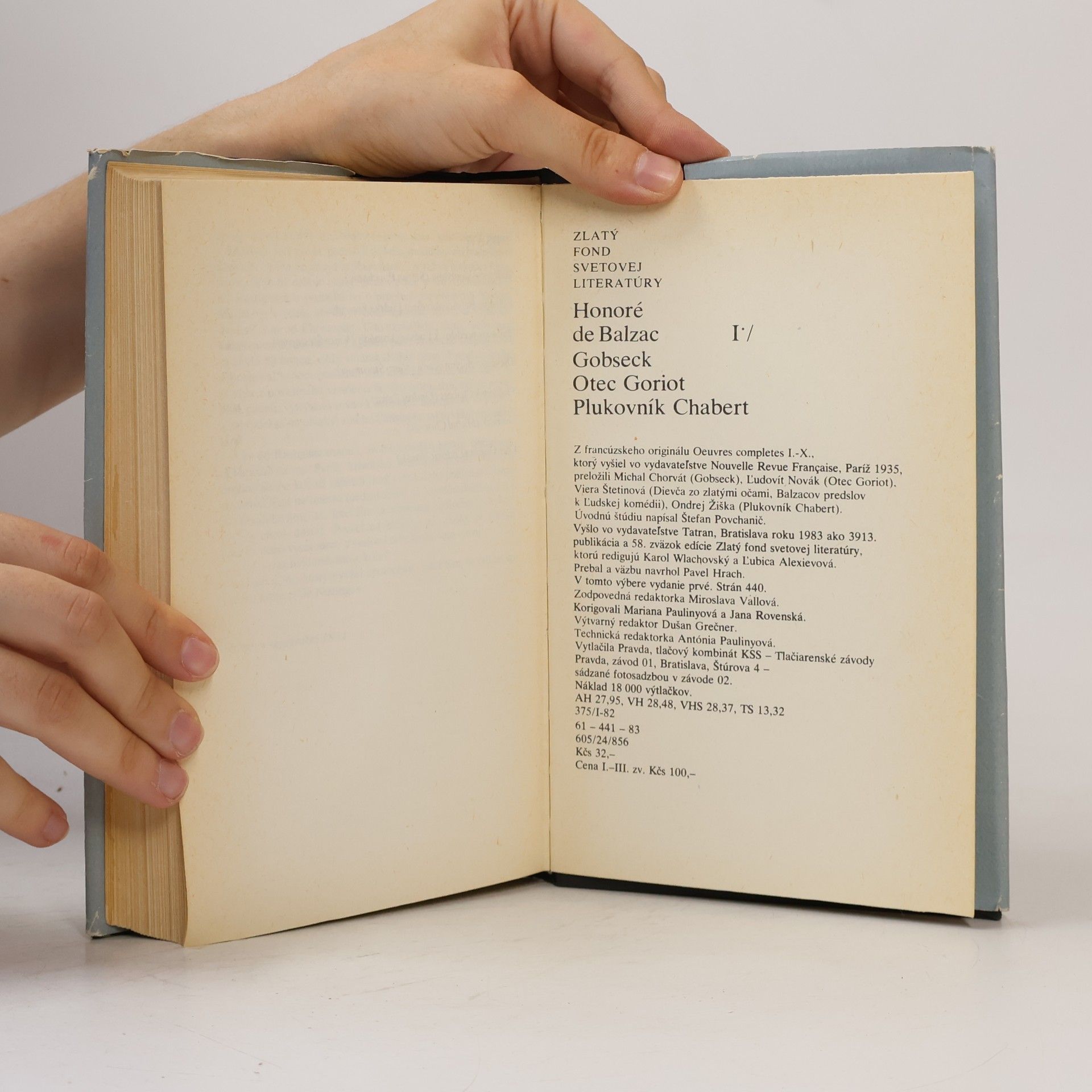 Honoré de Balzac Gobseck. Otec Goriot. Plukovník Chabert